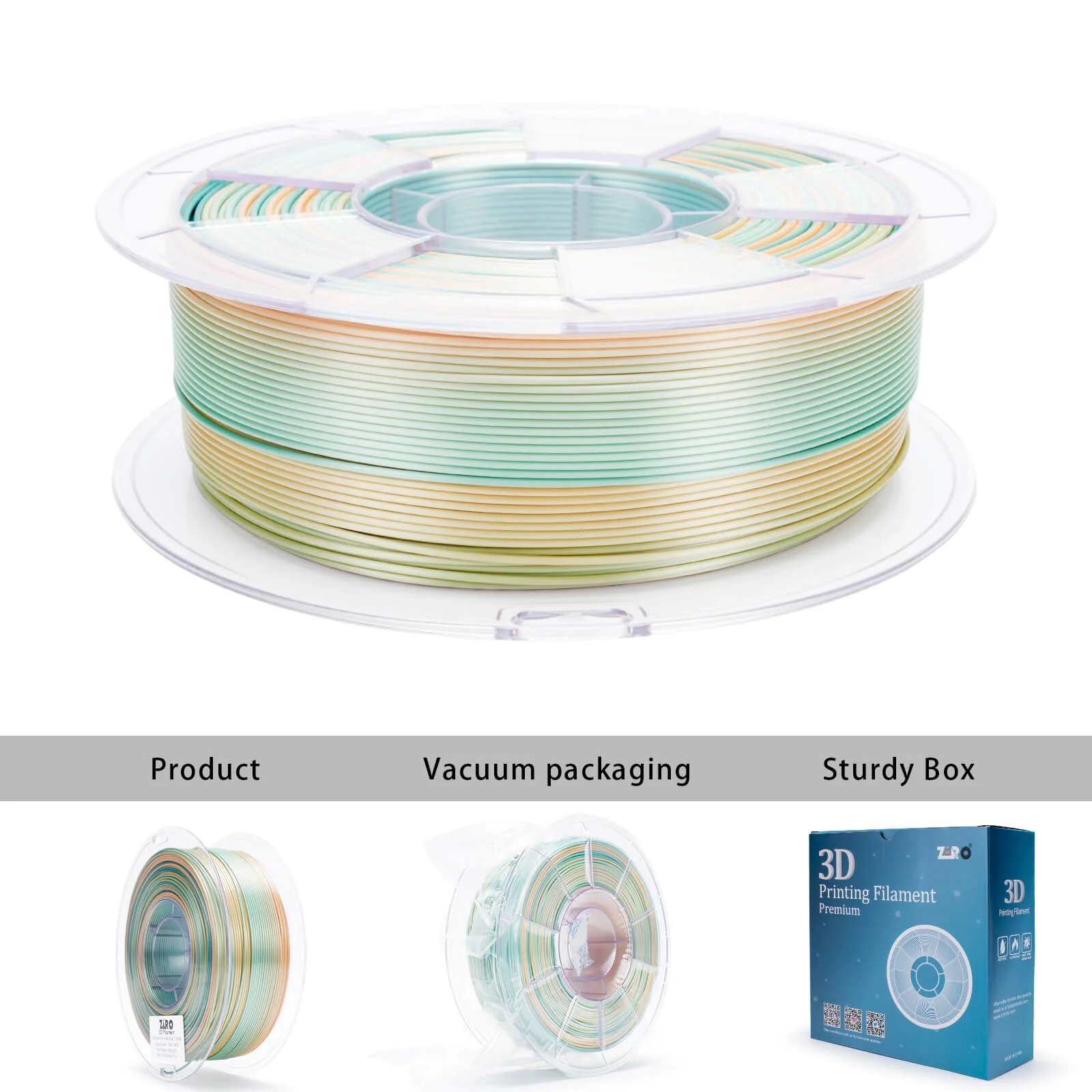 ZIRO Fast Gradient Silk PLA Filament 1.75mm, Creamy Teal - Image 5