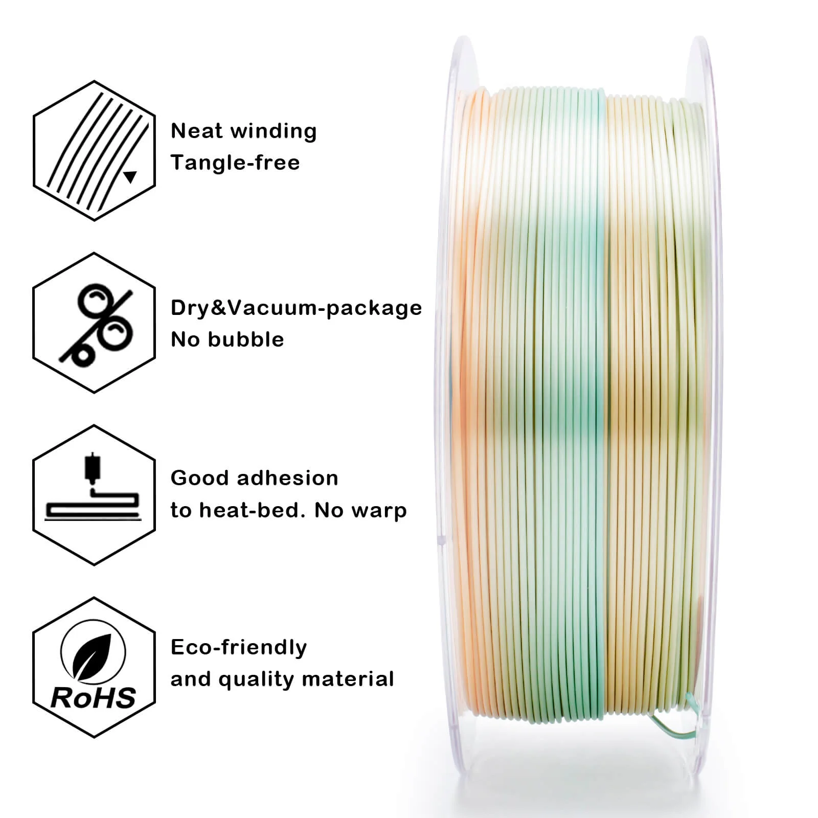 ZIRO Fast Gradient Silk PLA Filament 1.75mm, Creamy Teal - Image 7