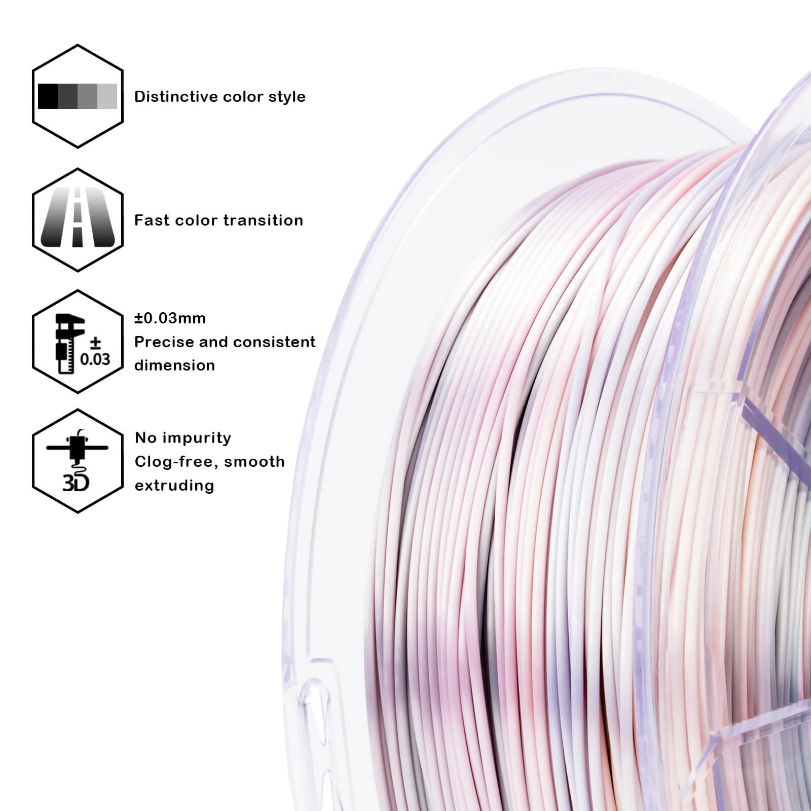 ZIRO Fast Gradient Silk PLA Filament 1.75mm, Earth Tone - Image 10