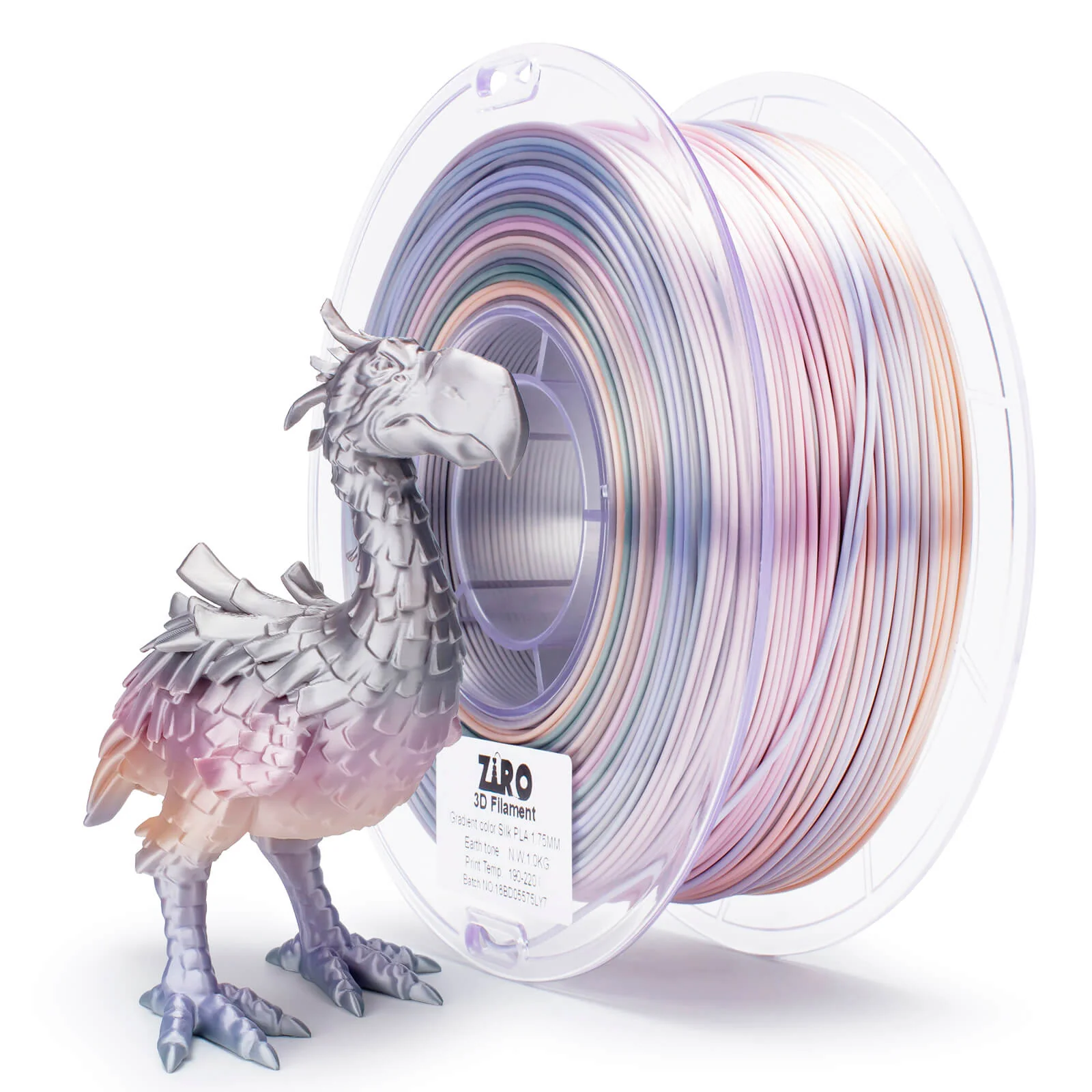 ZIRO Fast Gradient Silk PLA Filament 1.75mm, Earth Tone - Image 3