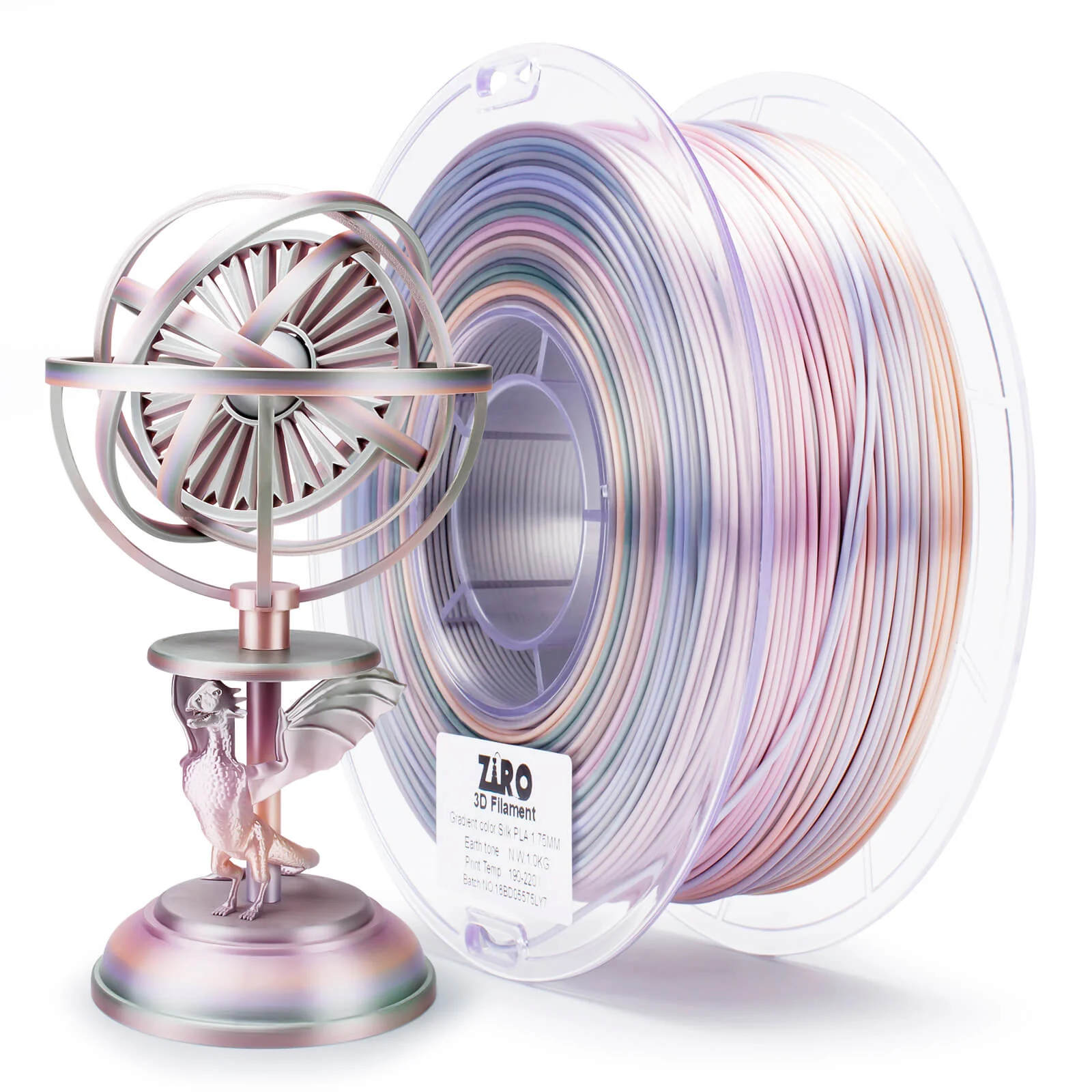 ZIRO Fast Gradient Silk PLA Filament 1.75mm, Earth Tone - Image 6
