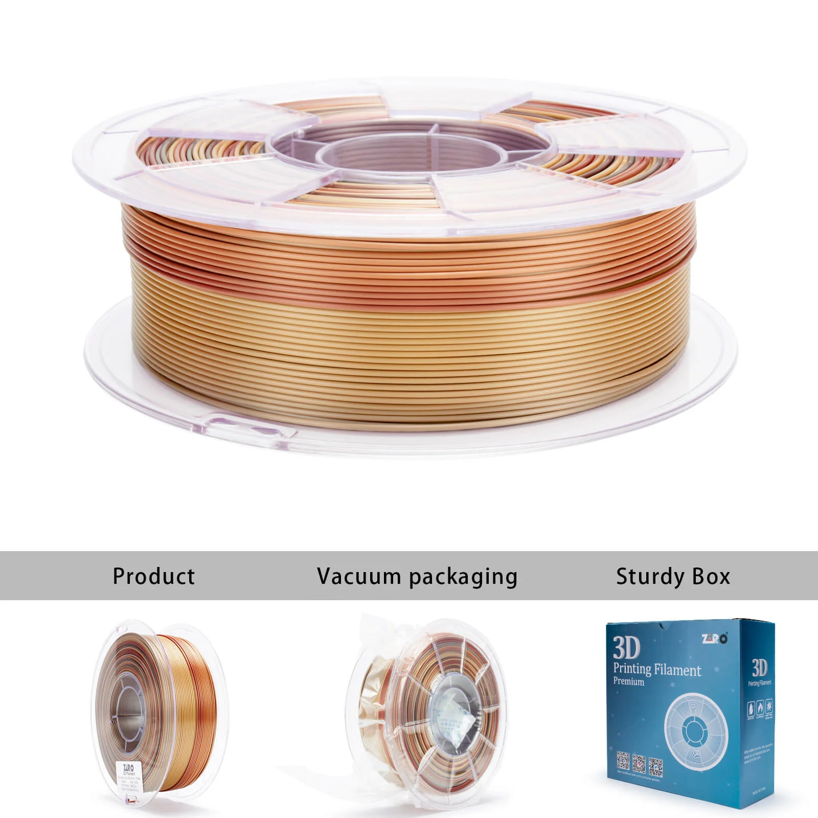 ZIRO Fast Gradient Silk PLA Filament 1.75mm, Ember - Image 6