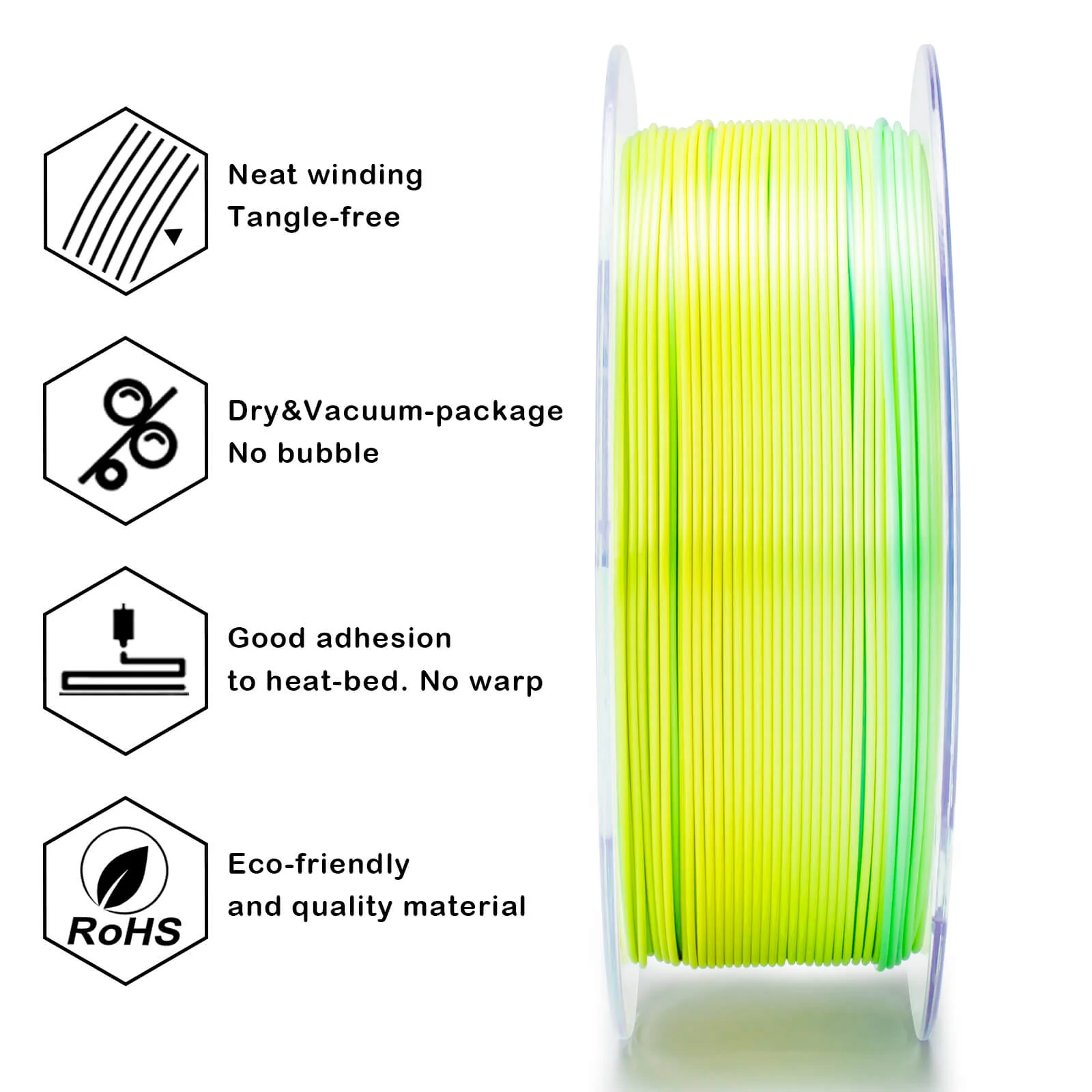 ZIRO Fast Gradient Silk PLA Filament 1.75mm, Lemon Shimmer - Image 11