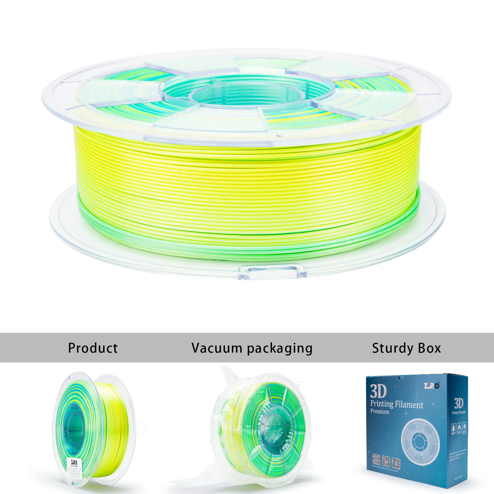 ZIRO Fast Gradient Silk PLA Filament 1.75mm, Lemon Shimmer - Image 12