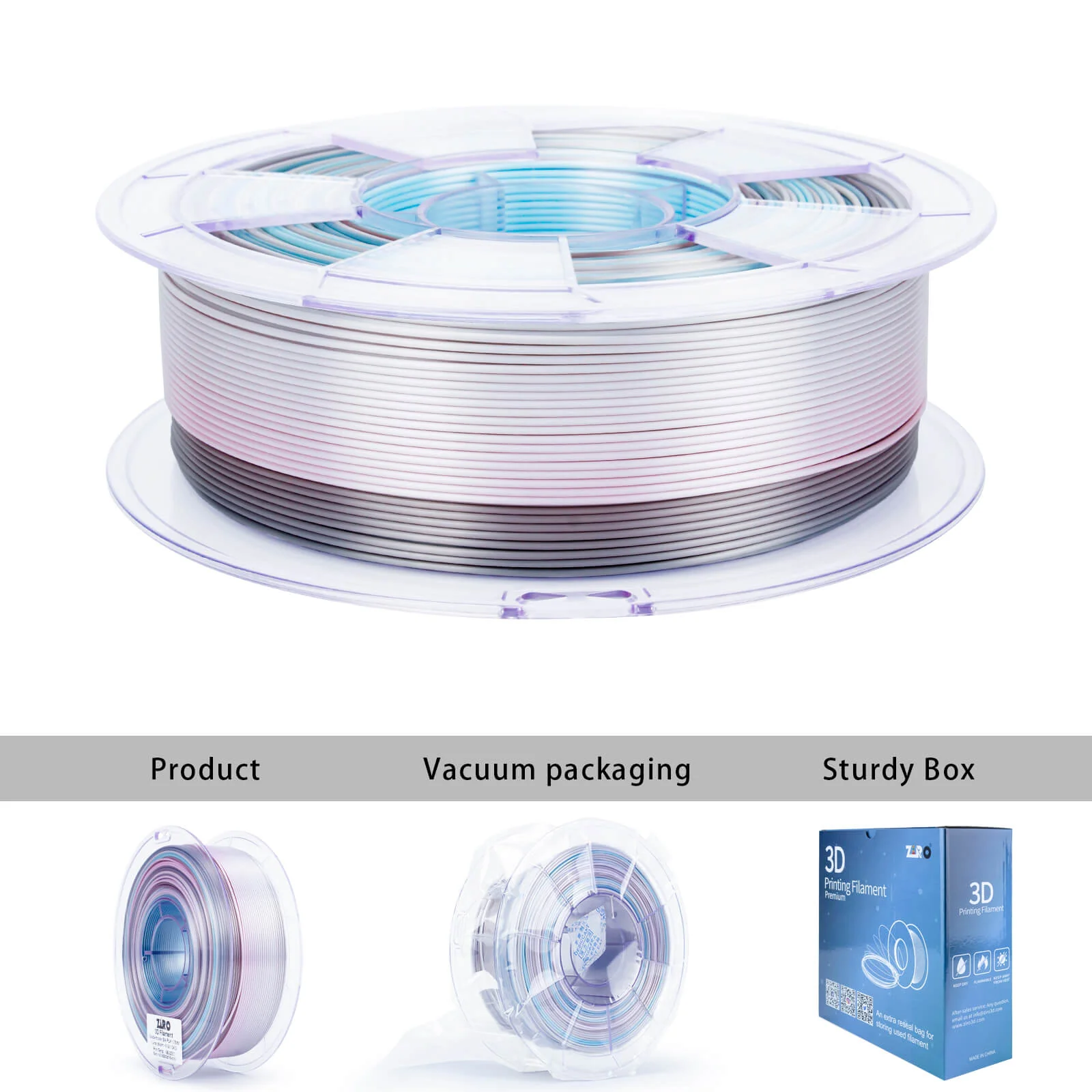ZIRO Fast Gradient Silk PLA Filament 1.75mm, Lunar Bloom - Image 8