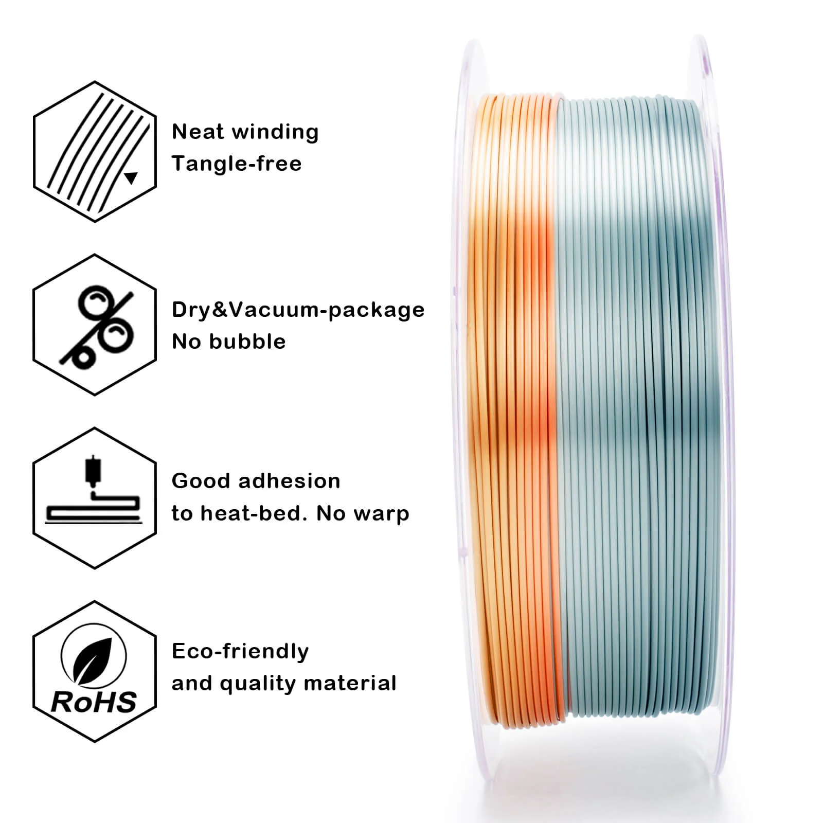ZIRO Fast Gradient Silk PLA Filament 1.75mm, Mellow Horizon - Image 5