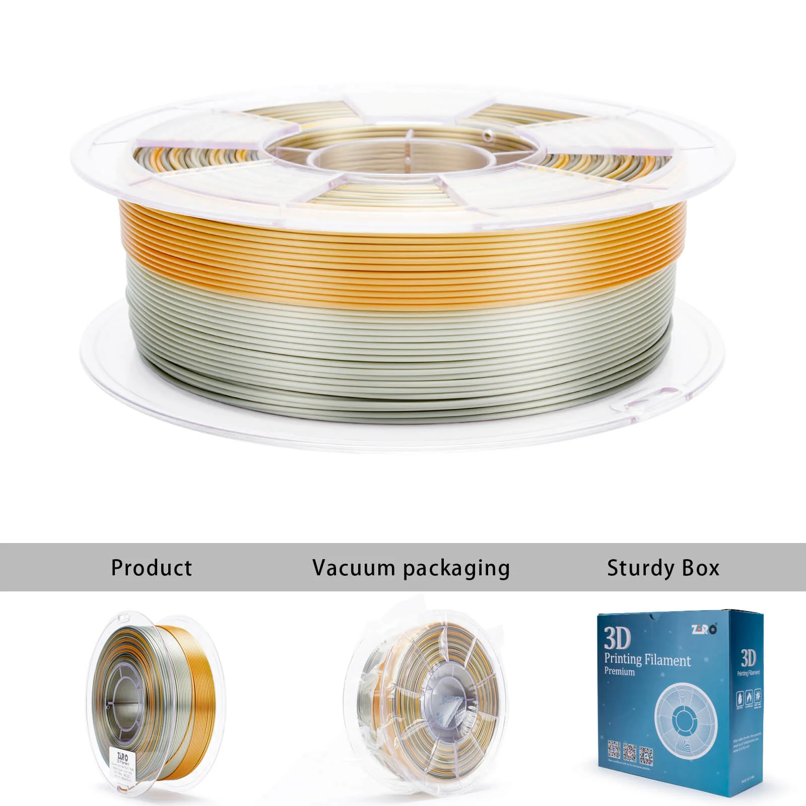 ZIRO Fast Gradient Silk PLA Filament 1.75mm, Metallic Fusion - Image 6