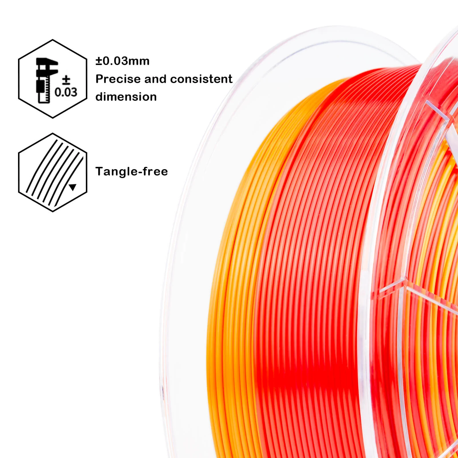 ZIRO Fast Gradient Silk PLA Filament 1.75mm, Personality Series- Passionate - Image 13