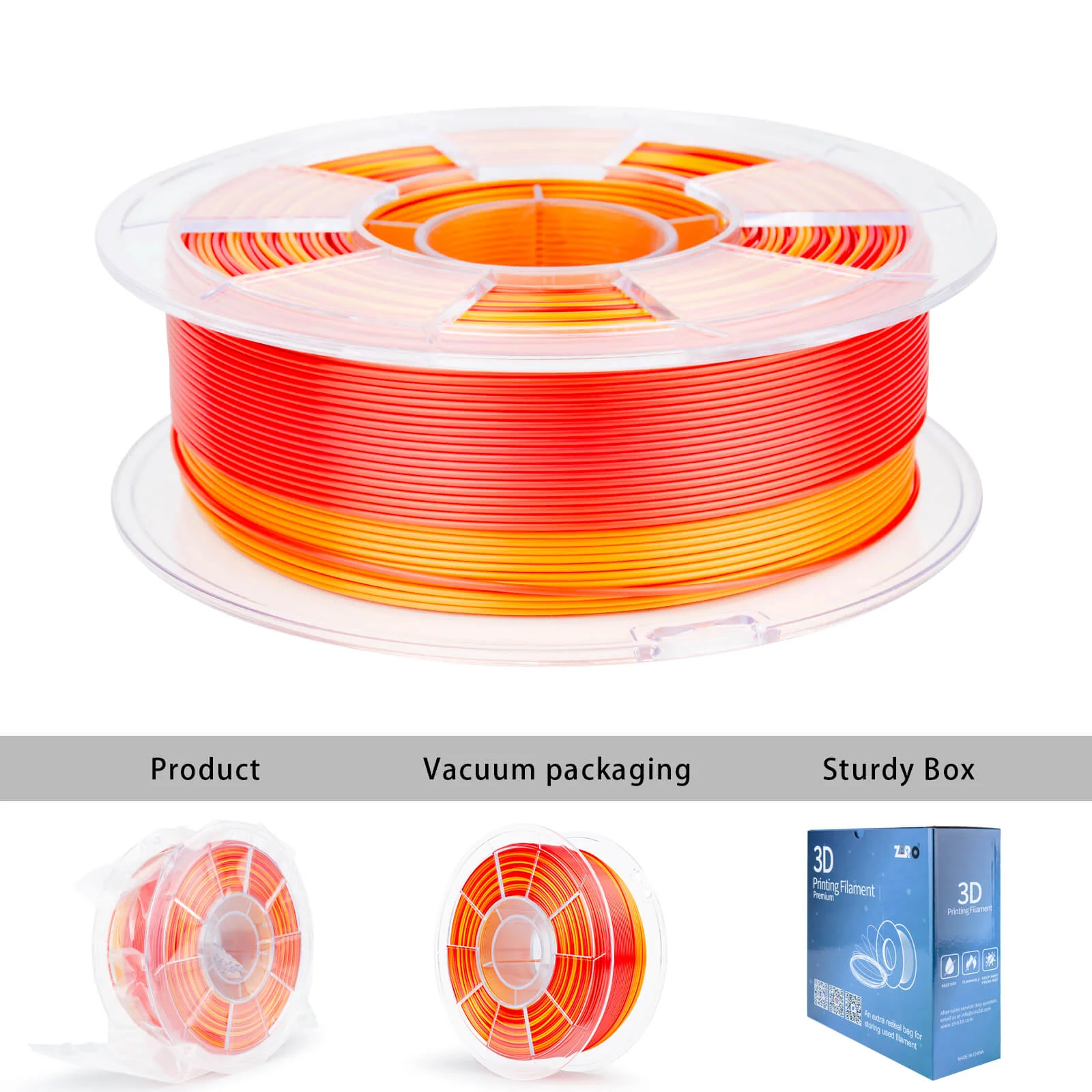 ZIRO Fast Gradient Silk PLA Filament 1.75mm, Personality Series- Passionate - Image 16