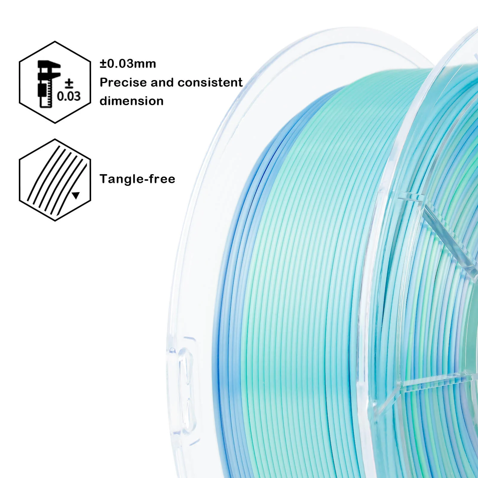 ZIRO Fast Gradient Silk PLA Filament 1.75mm, Personality Series-Pure - Image 8