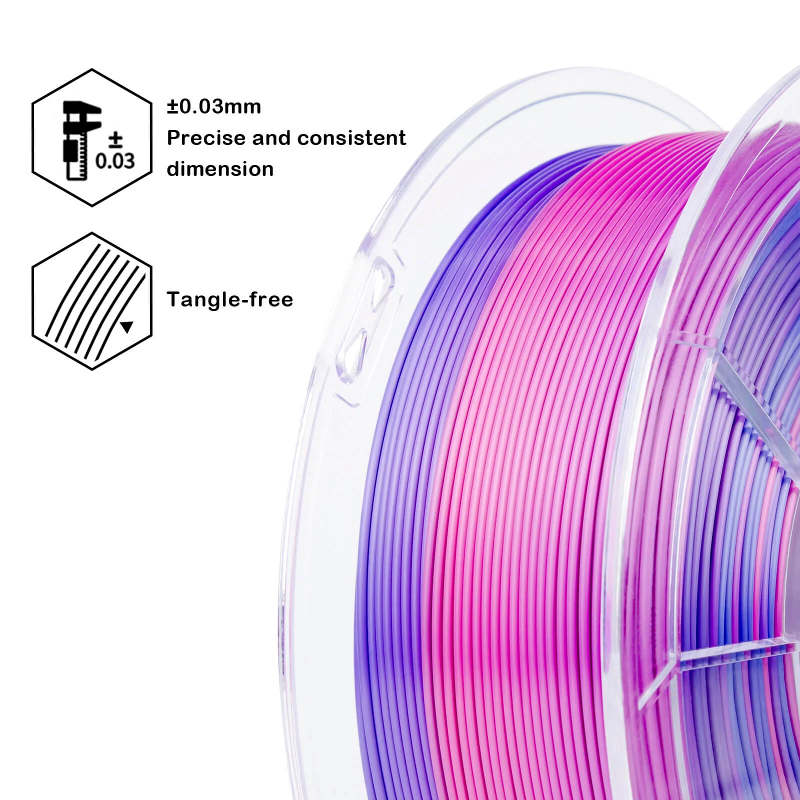 ZIRO Fast Gradient Silk PLA Filament 1.75mm, Personality Series- Romantic - Image 12