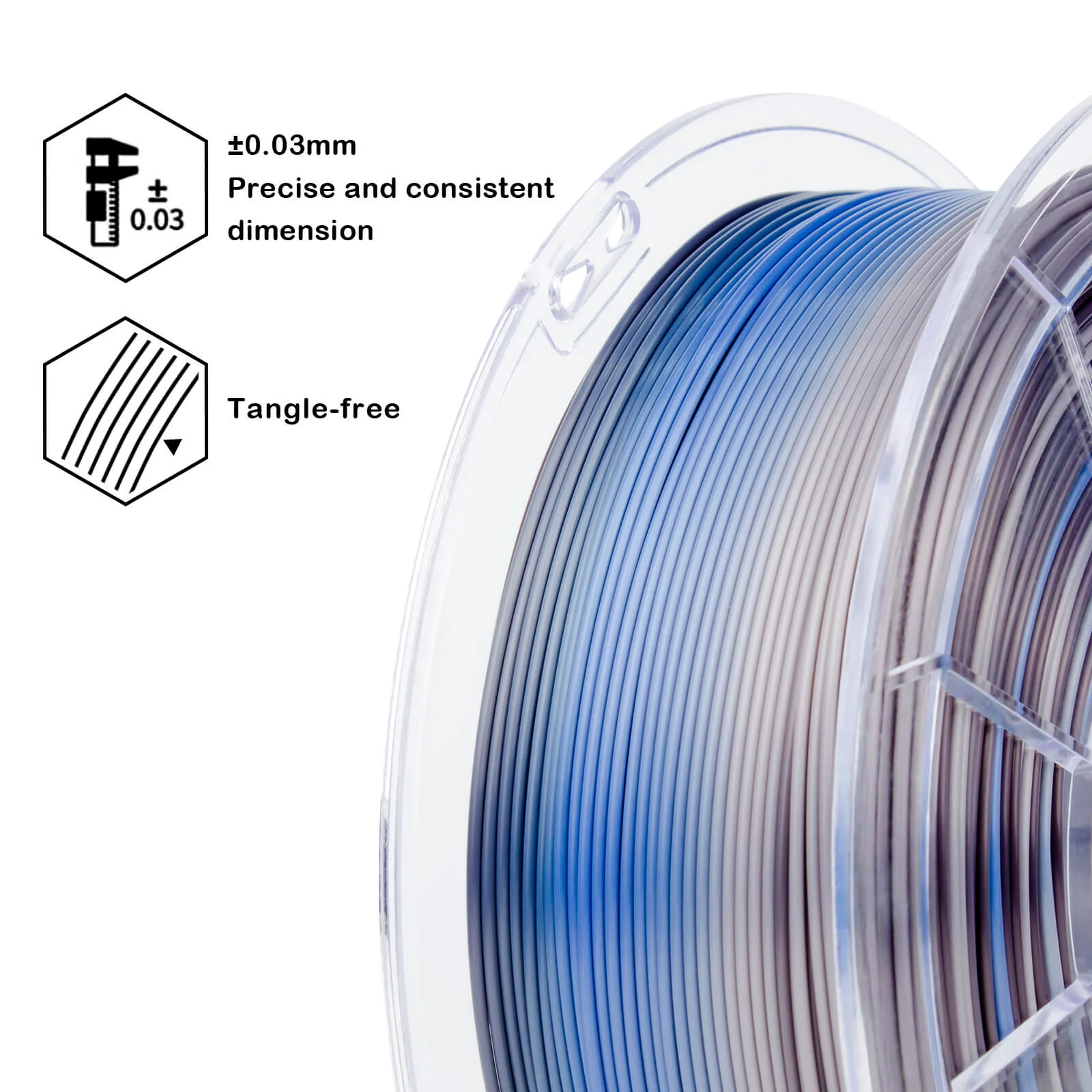 ZIRO Fast Gradient Silk PLA Filament 1.75mm, Personality Series- Steady - Image 13