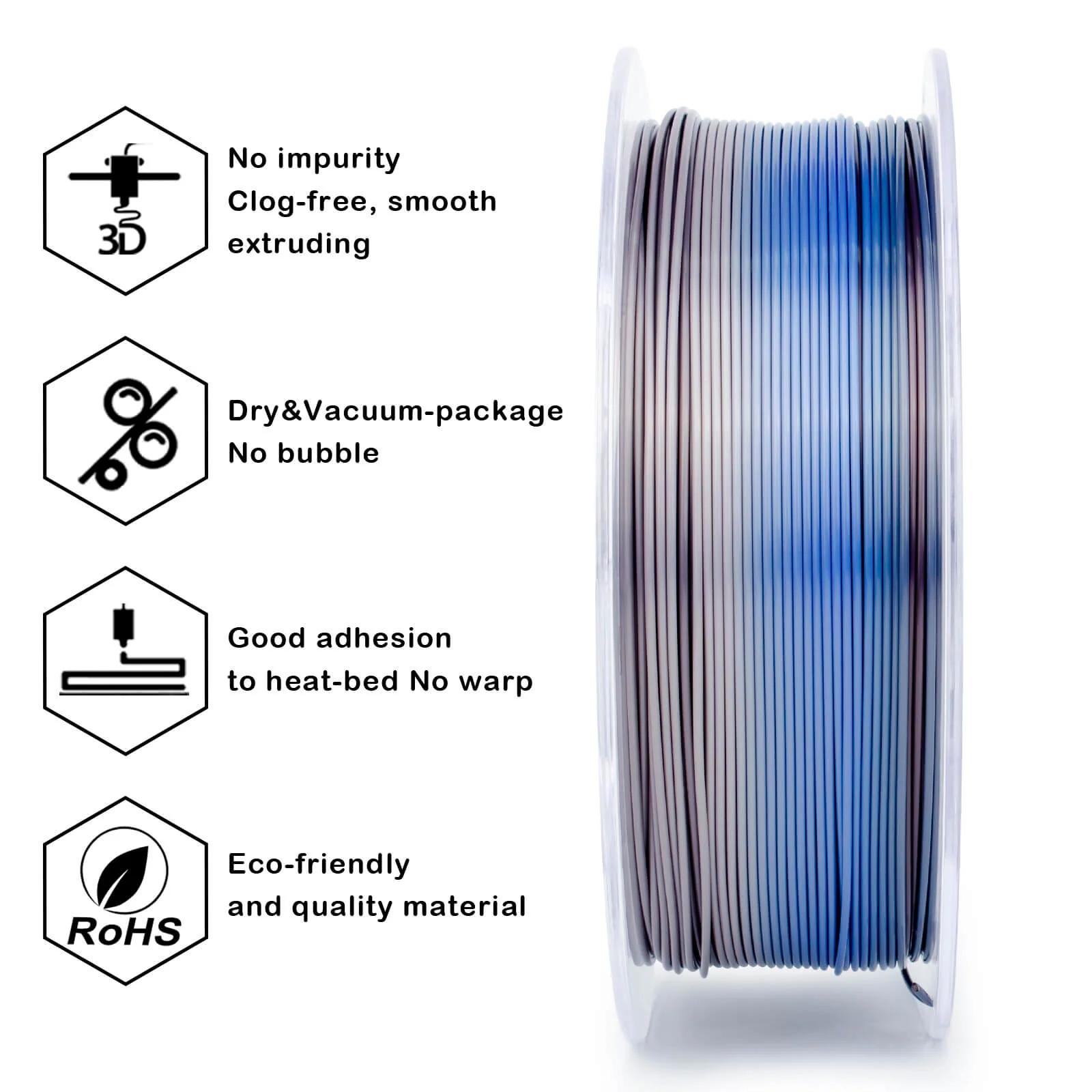 ZIRO Fast Gradient Silk PLA Filament 1.75mm, Personality Series- Steady - Image 14