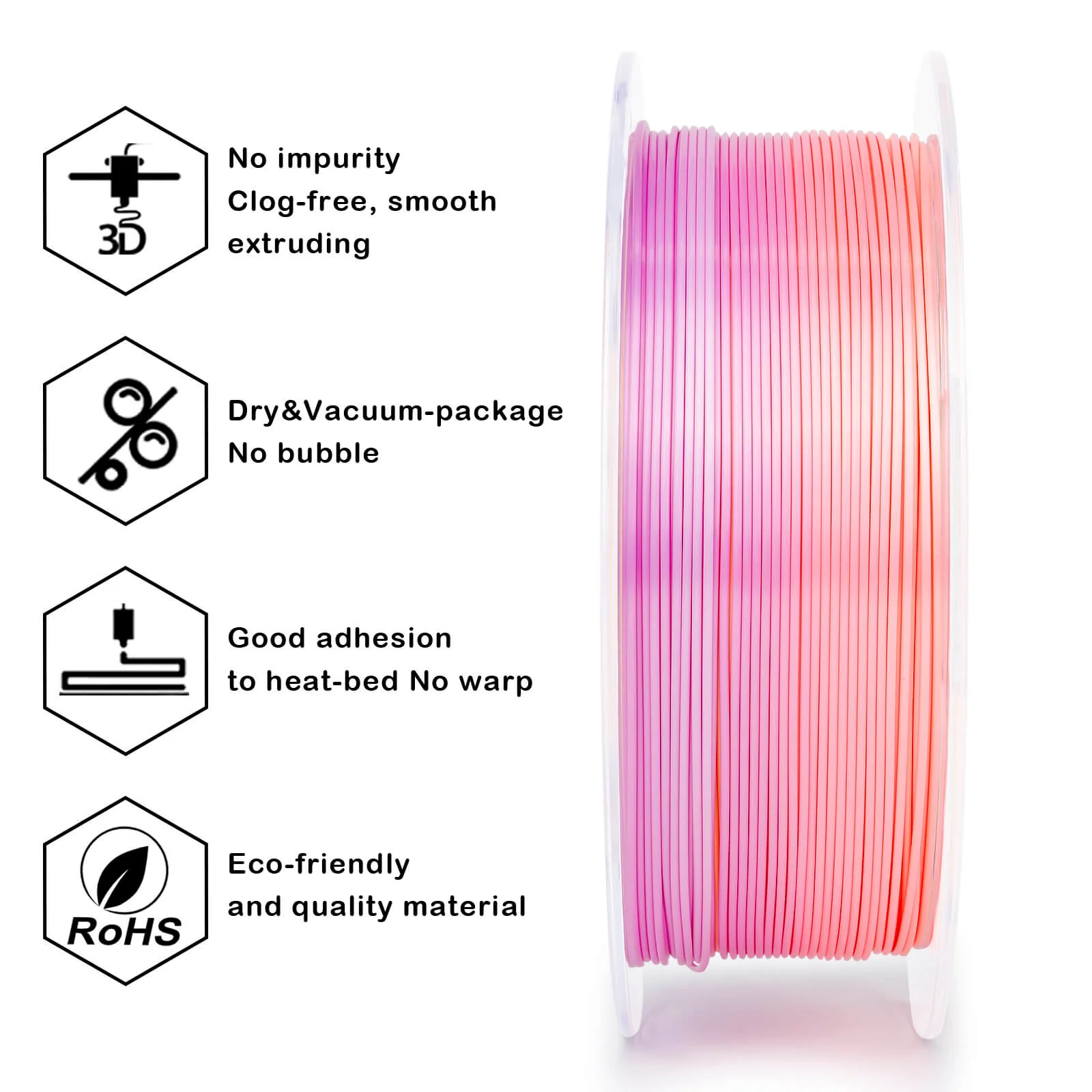 ZIRO Fast Gradient Silk PLA Filament 1.75mm, Personality Series- Sweet - Image 10