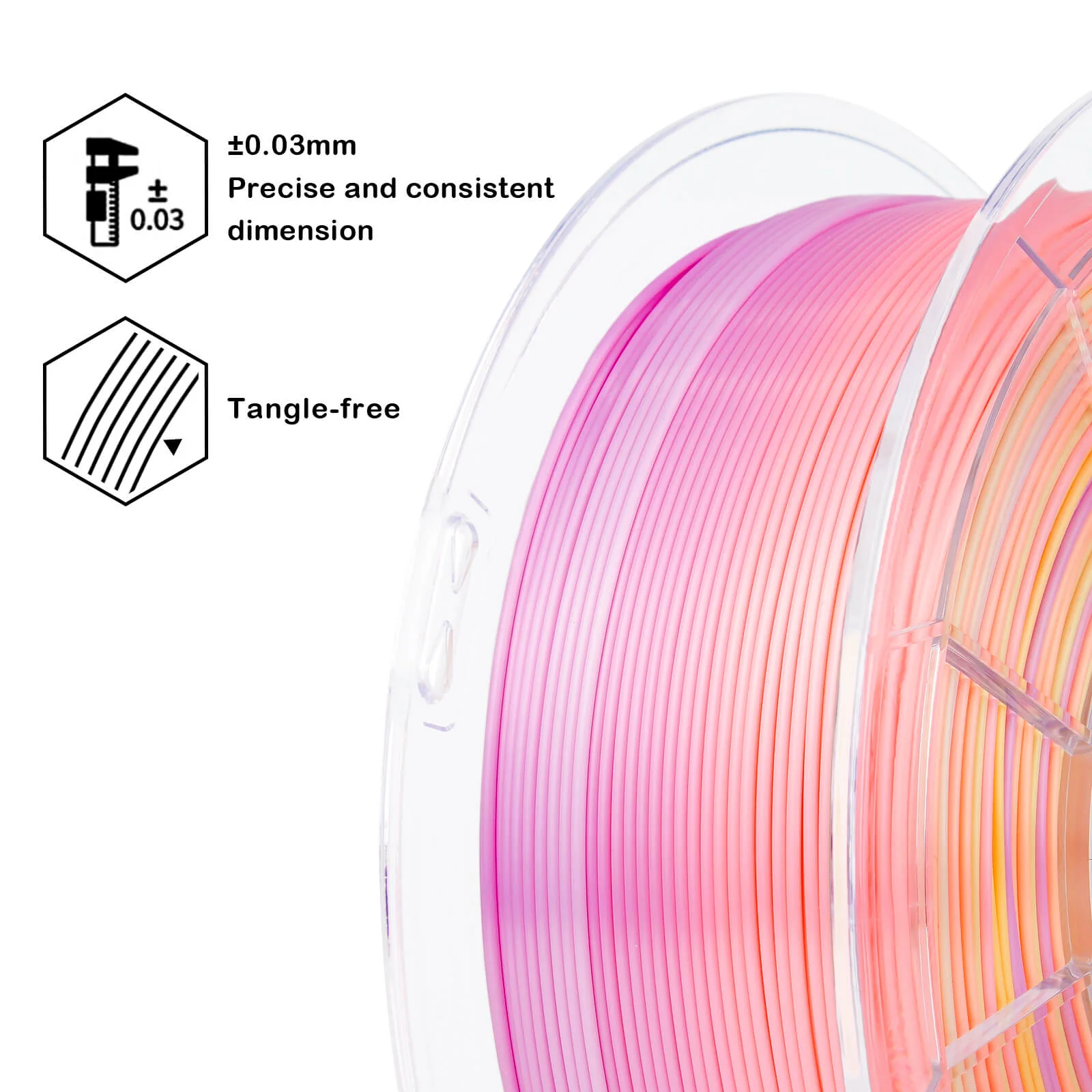 ZIRO Fast Gradient Silk PLA Filament 1.75mm, Personality Series- Sweet - Image 9
