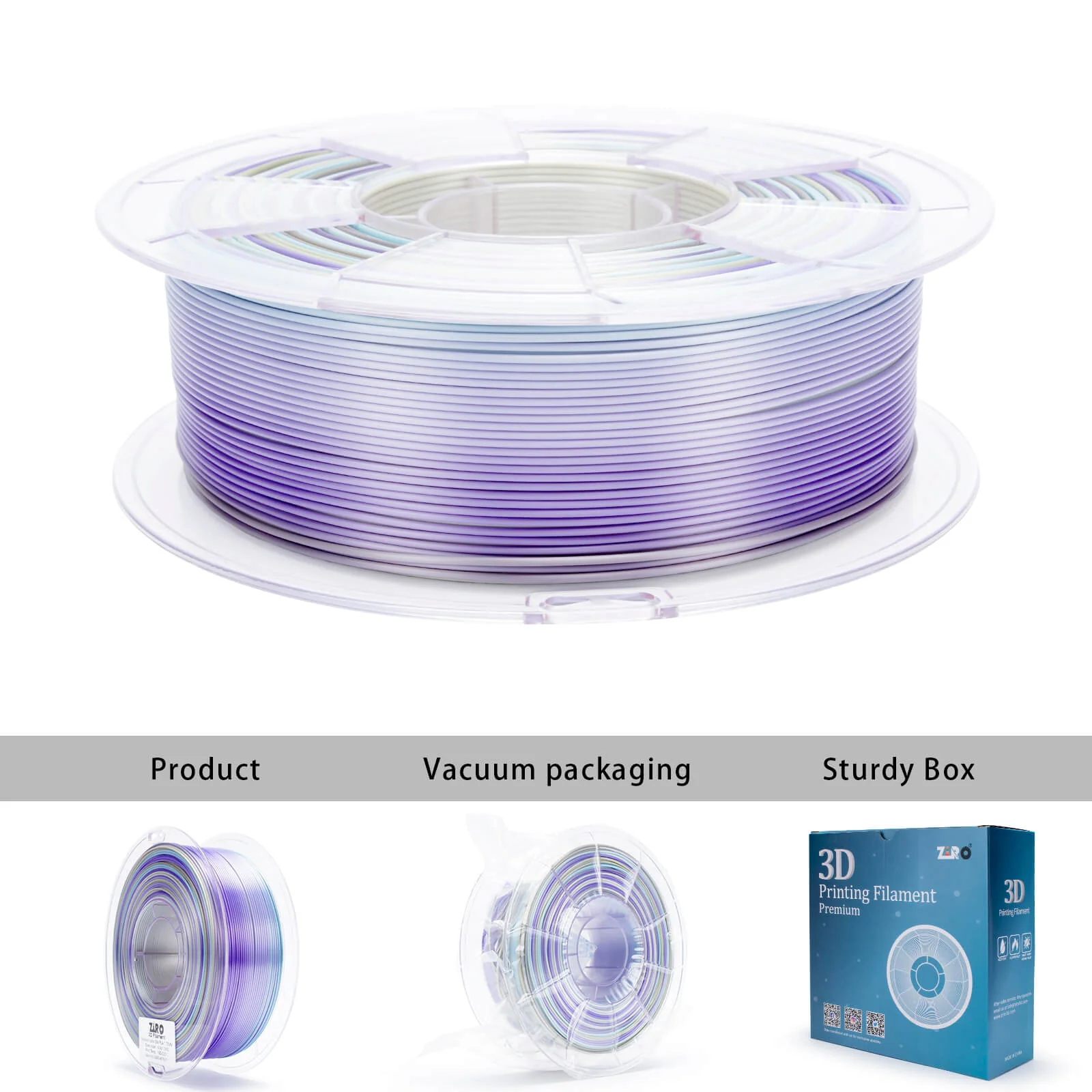 ZIRO Fast Gradient Silk PLA Filament 1.75mm, Steel Violet - Image 6
