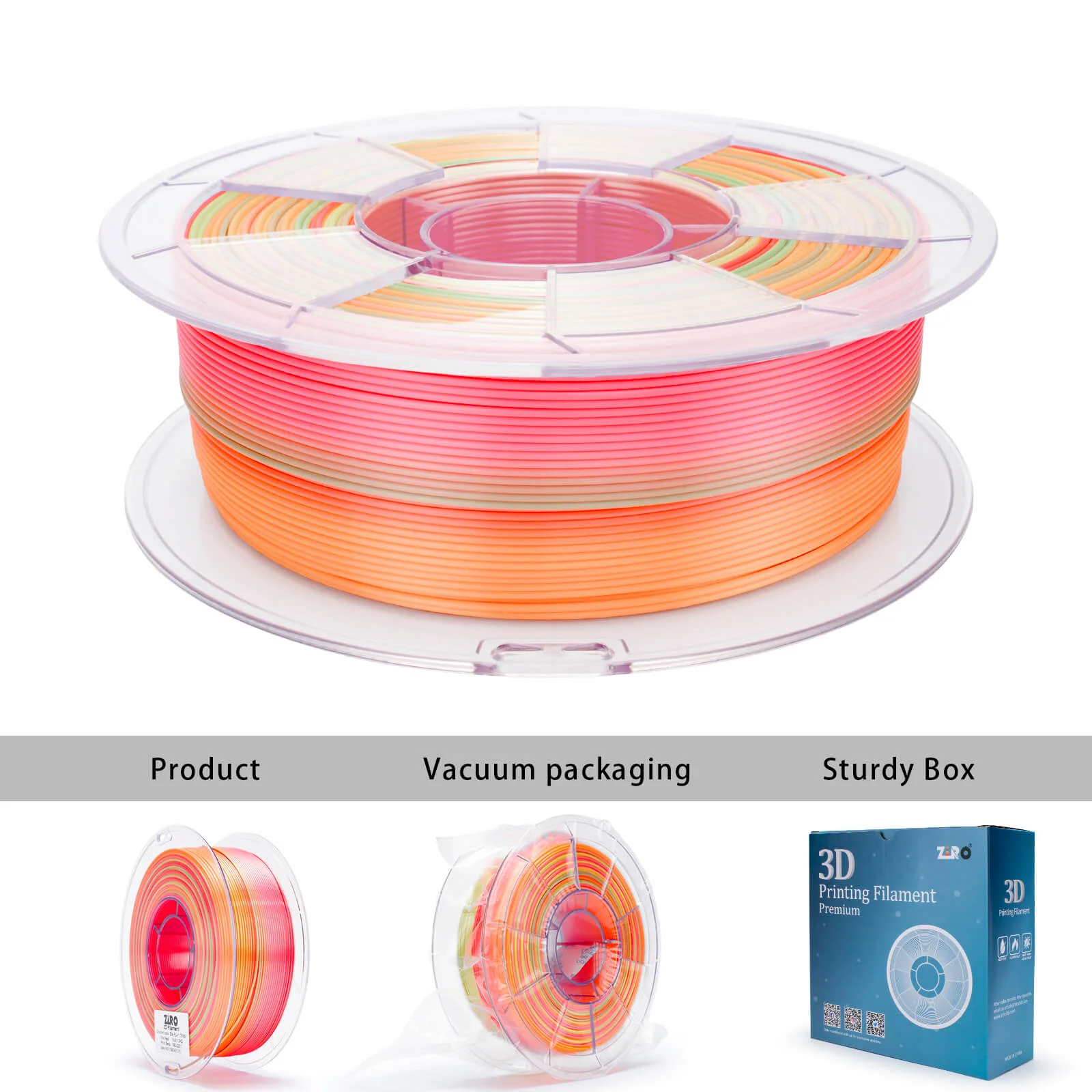 ZIRO Fast Gradient Silk PLA Filament 1.75mm, Vital Heat - Image 6