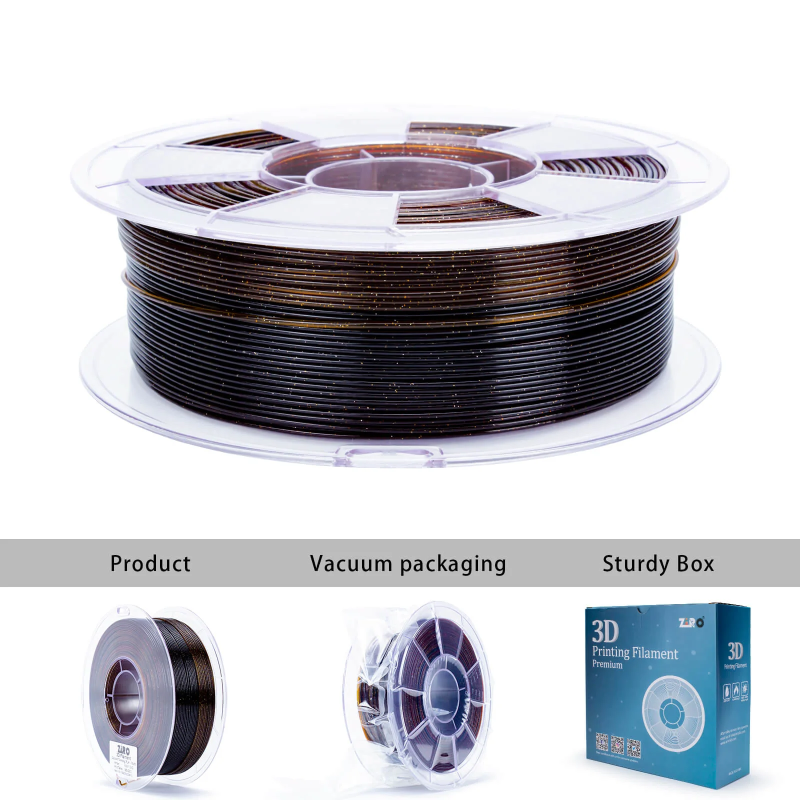 ZIRO Fast Gradient Twinkling Translucent PLA Filament 1.75mm, Amber - Image 6