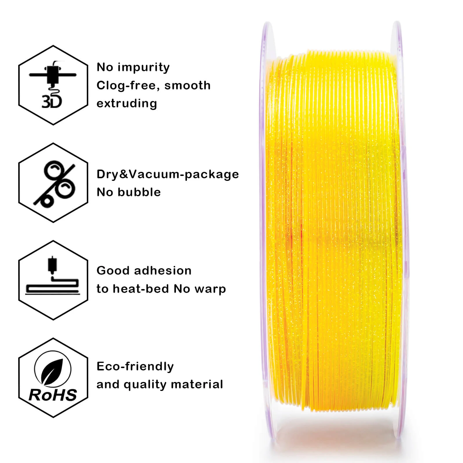 ZIRO Fast Gradient Twinkling Translucent PLA Filament 1.75mm, Flower Series-Sunflower - Image 10