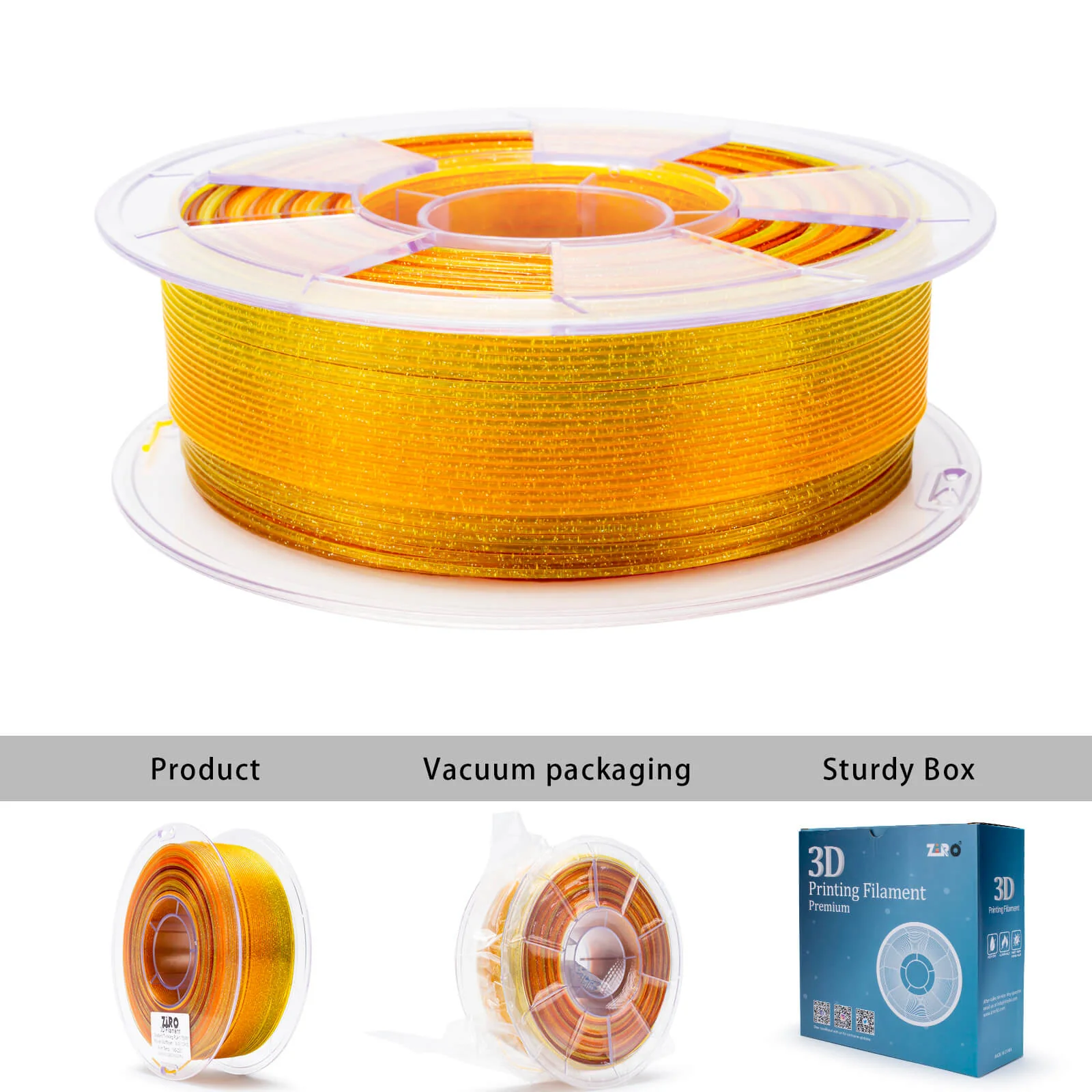 ZIRO Fast Gradient Twinkling Translucent PLA Filament 1.75mm, Flower Series-Sunflower - Image 11