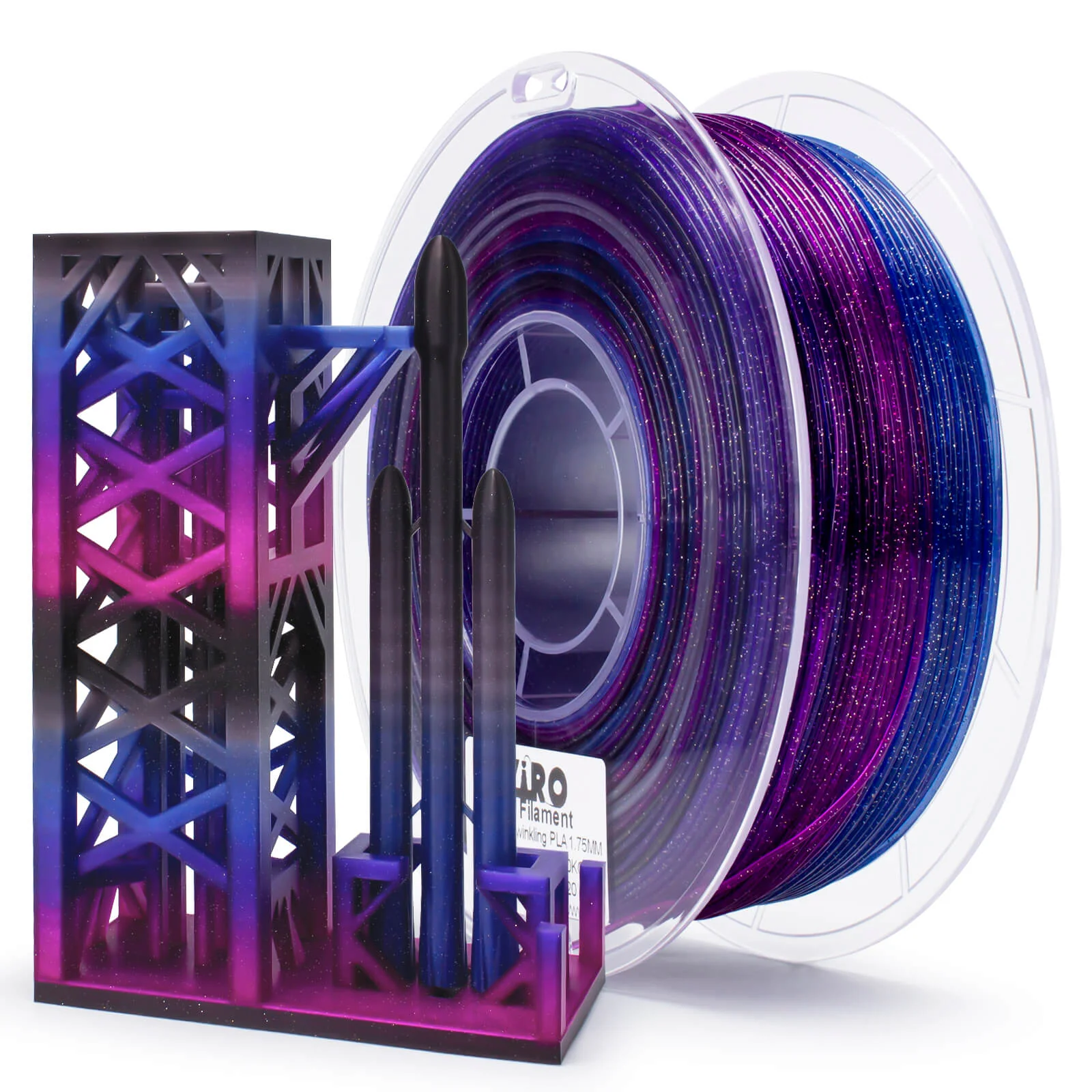 ZIRO Fast Gradient Twinkling Translucent PLA Filament 1.75mm, Galaxy - Image 3