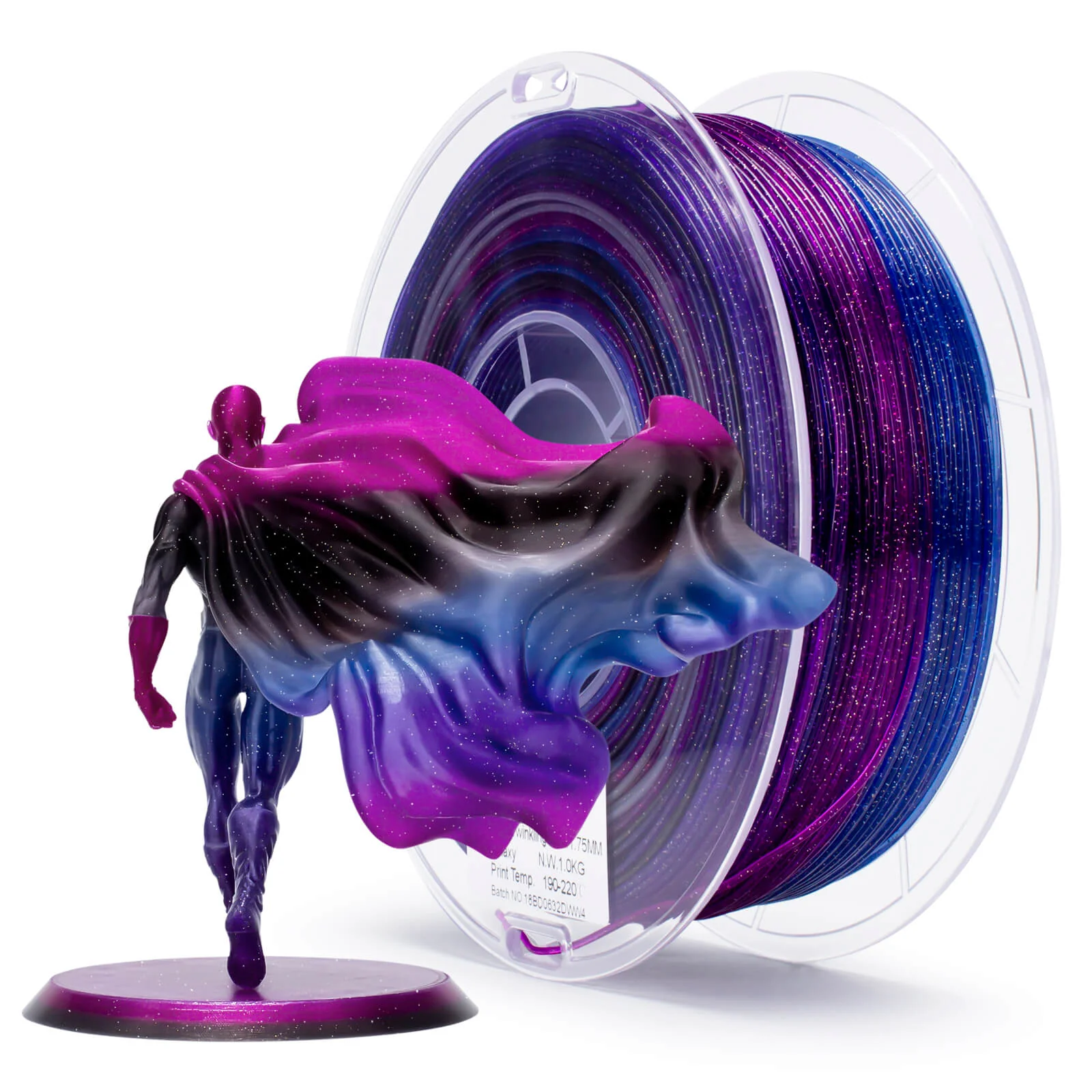 ZIRO Fast Gradient Twinkling Translucent PLA Filament 1.75mm, Galaxy - Image 6