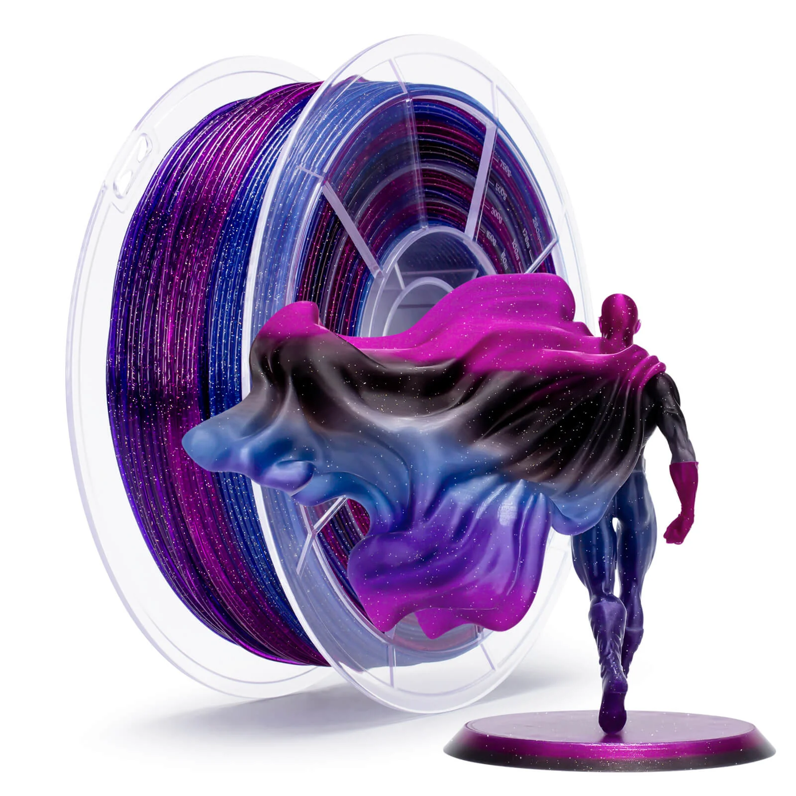 ZIRO Fast Gradient Twinkling Translucent PLA Filament 1.75mm, Galaxy - Image 8