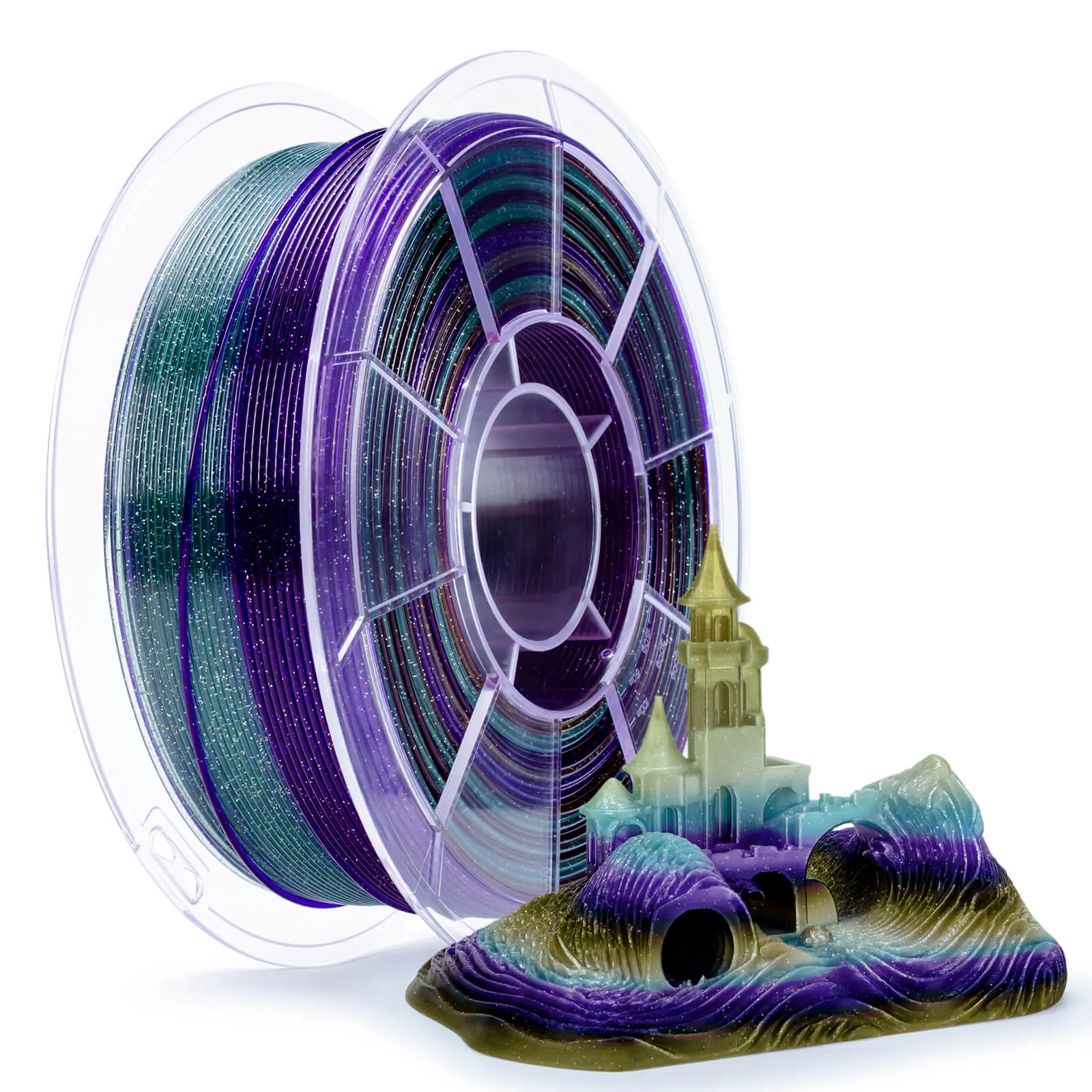 ZIRO Fast Gradient Twinkling Translucent PLA Filament 1.75mm, Luxury Nightfall - Image 3