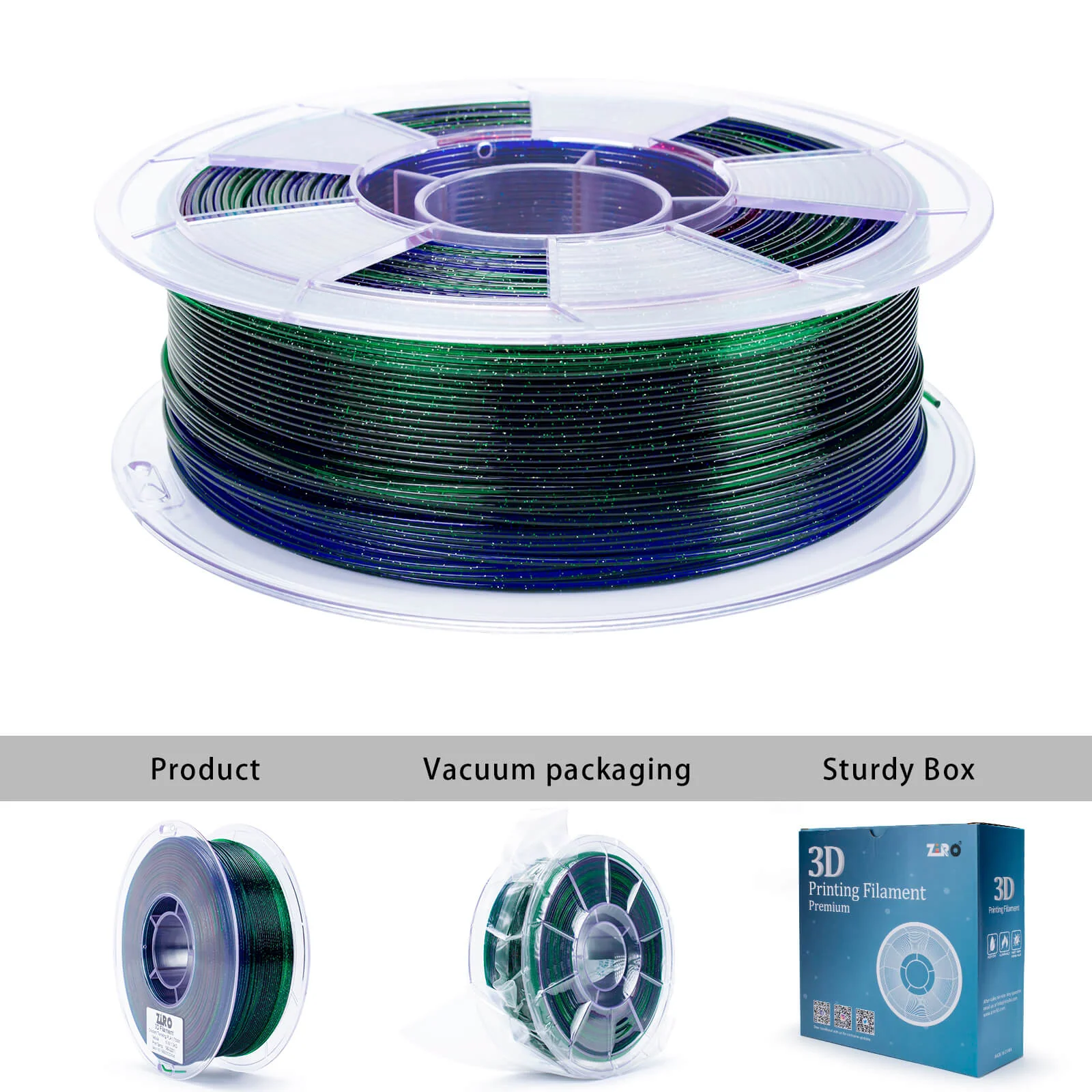 ZIRO Fast Gradient Twinkling Translucent PLA Filament 1.75mm, Nebula - Image 6