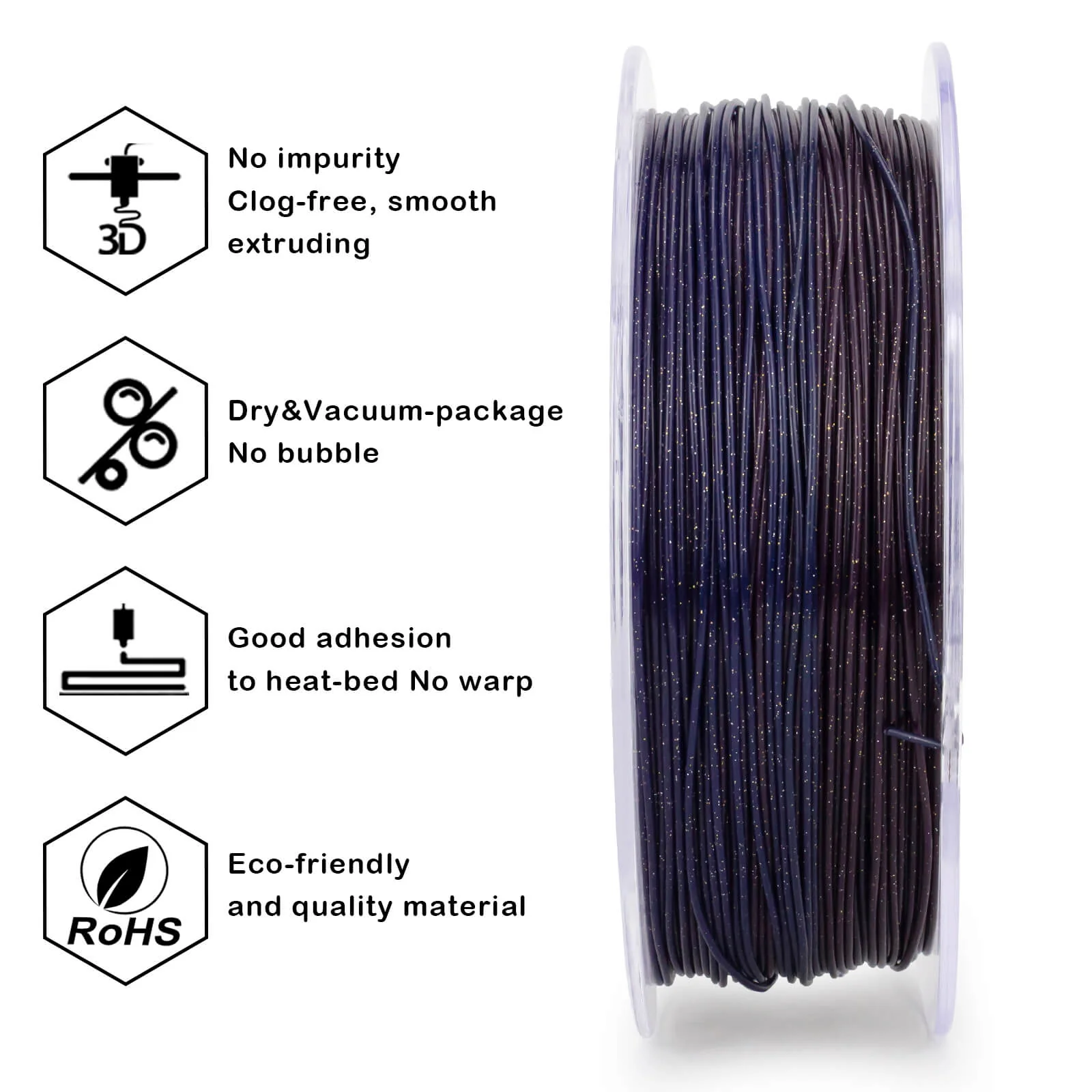 ZIRO Fast Gradient Twinkling Translucent PLA Filament 1.75mm, Starry Sky - Image 5