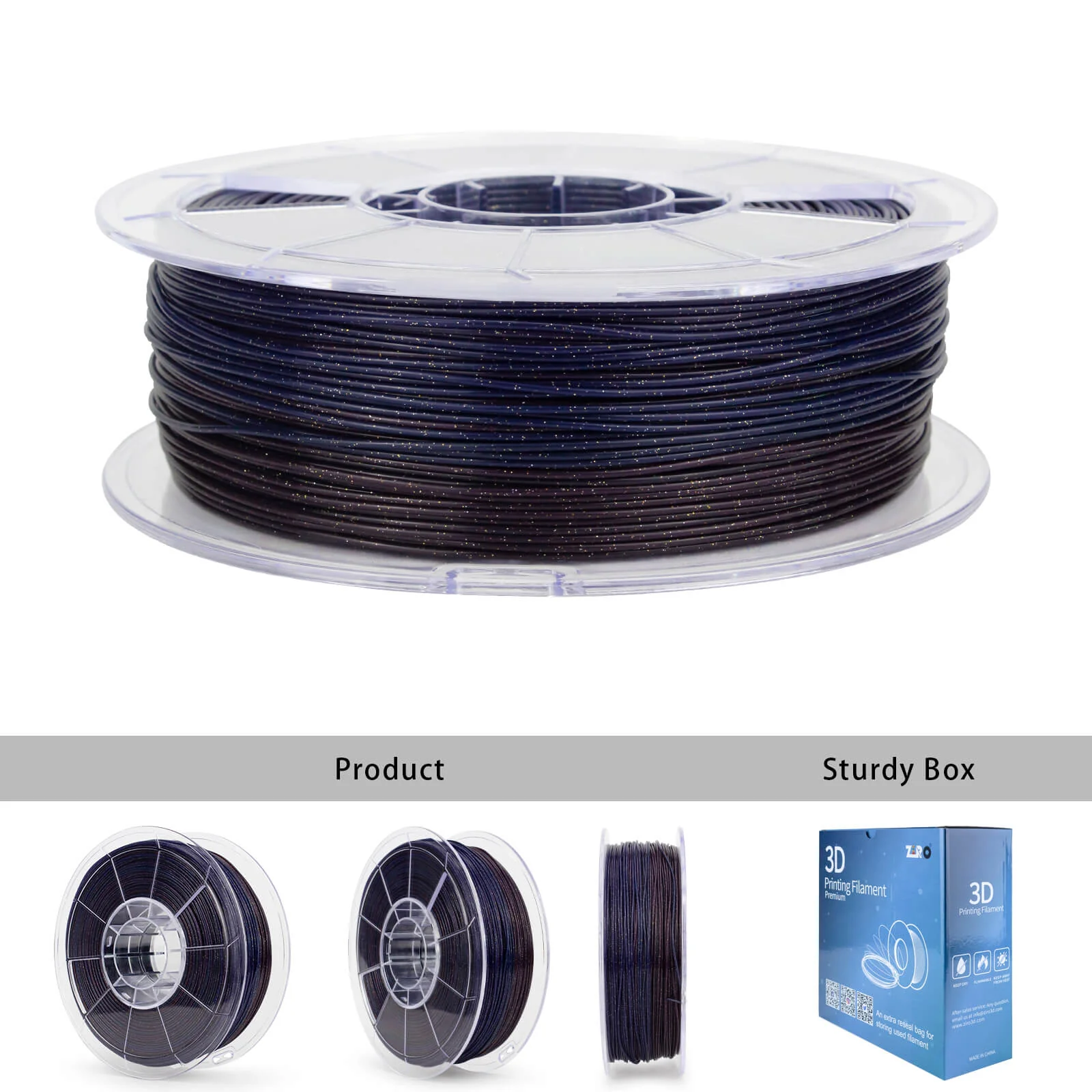 ZIRO Fast Gradient Twinkling Translucent PLA Filament 1.75mm, Starry Sky - Image 6