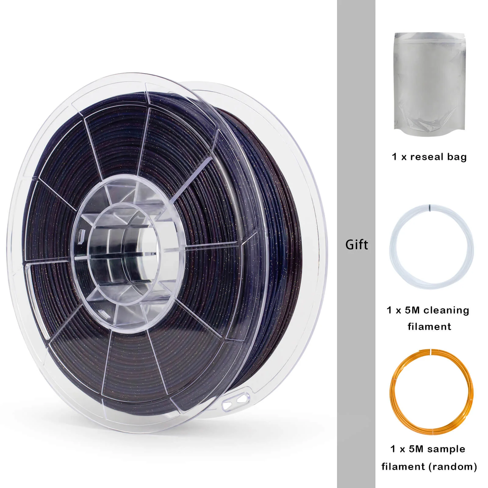 ZIRO Fast Gradient Twinkling Translucent PLA Filament 1.75mm, Starry Sky - Image 9
