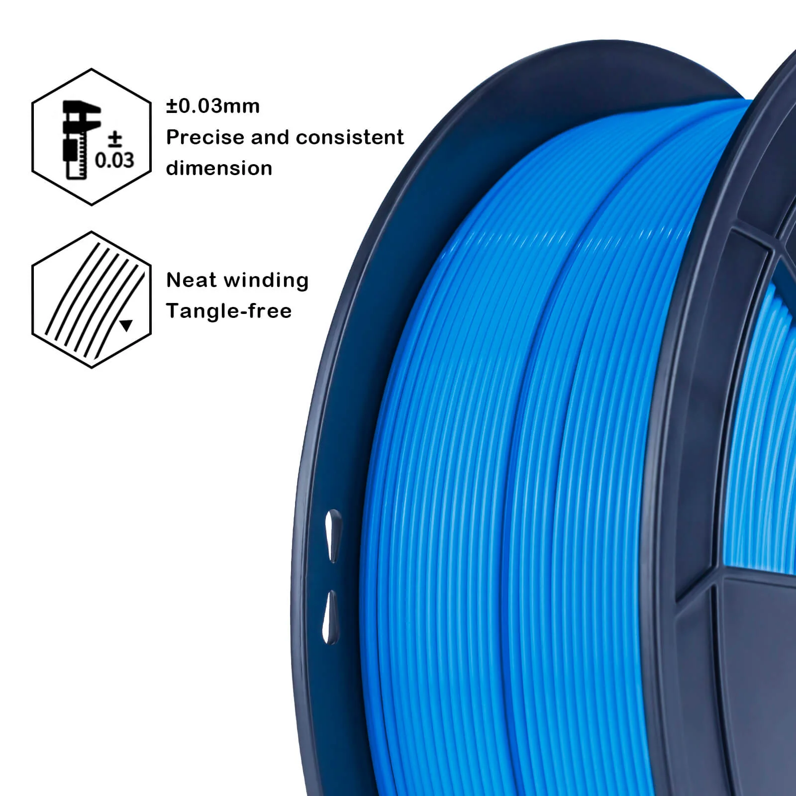 ZIRO Fluorescence PLA Filament 1.75mm, Fluo Blue - Image 5