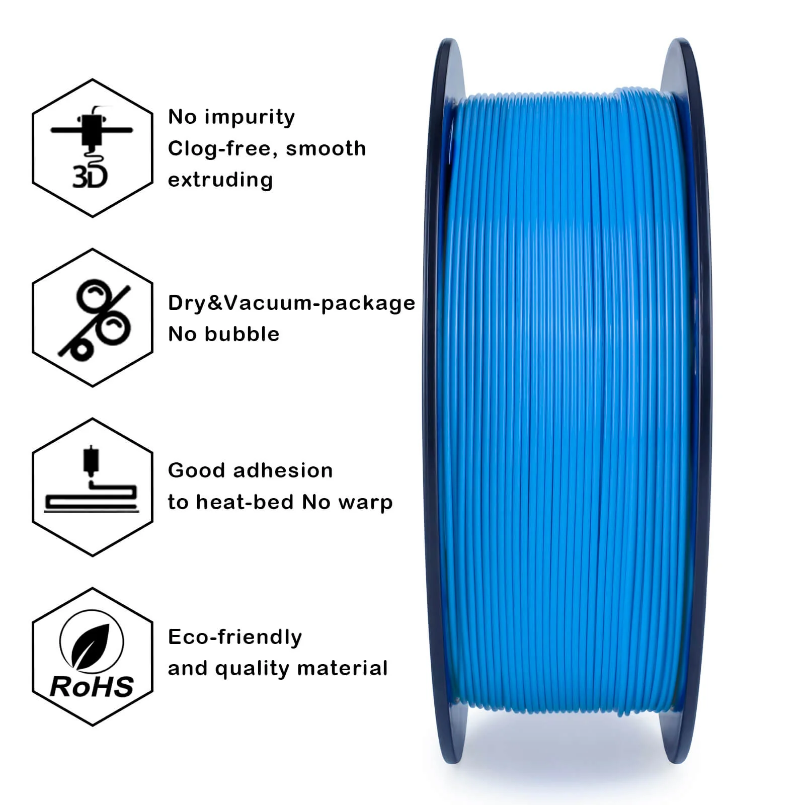 ZIRO Fluorescence PLA Filament 1.75mm, Fluo Blue - Image 6