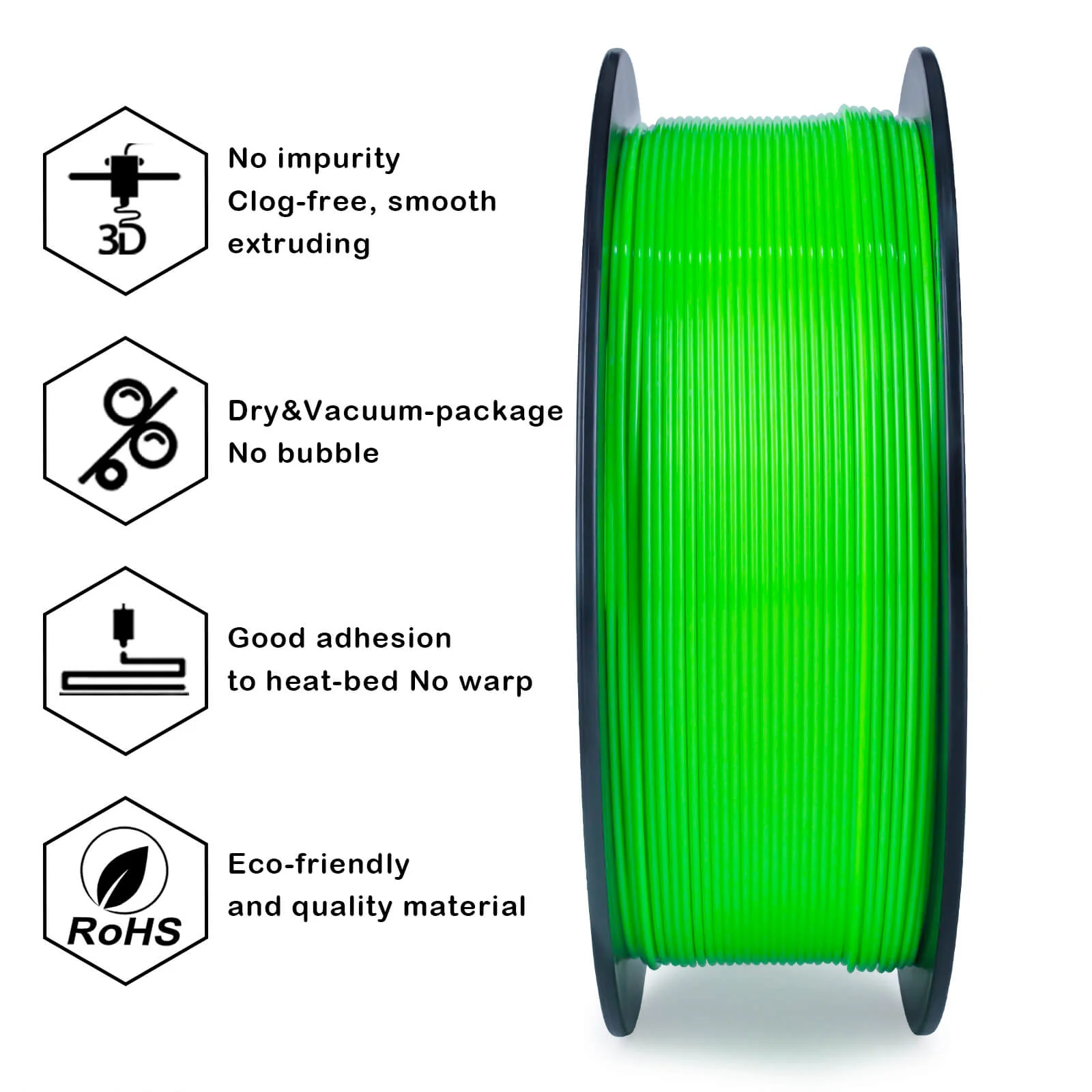ZIRO Fluorescence PLA Filament 1.75mm, Fluo Green - Image 10