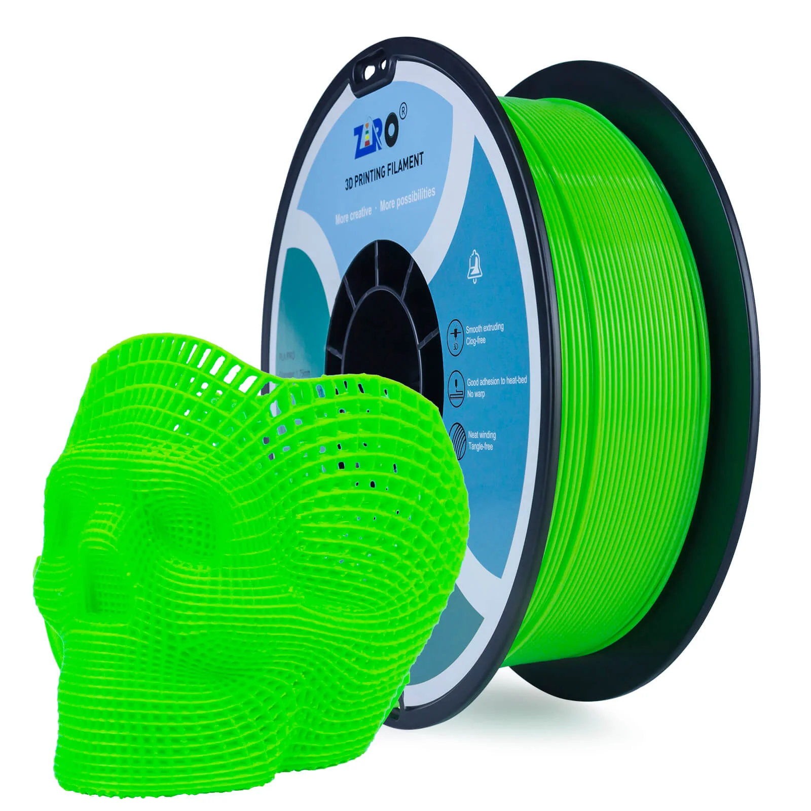 ZIRO Fluorescence PLA Filament 1.75mm, Fluo Green - Image 6
