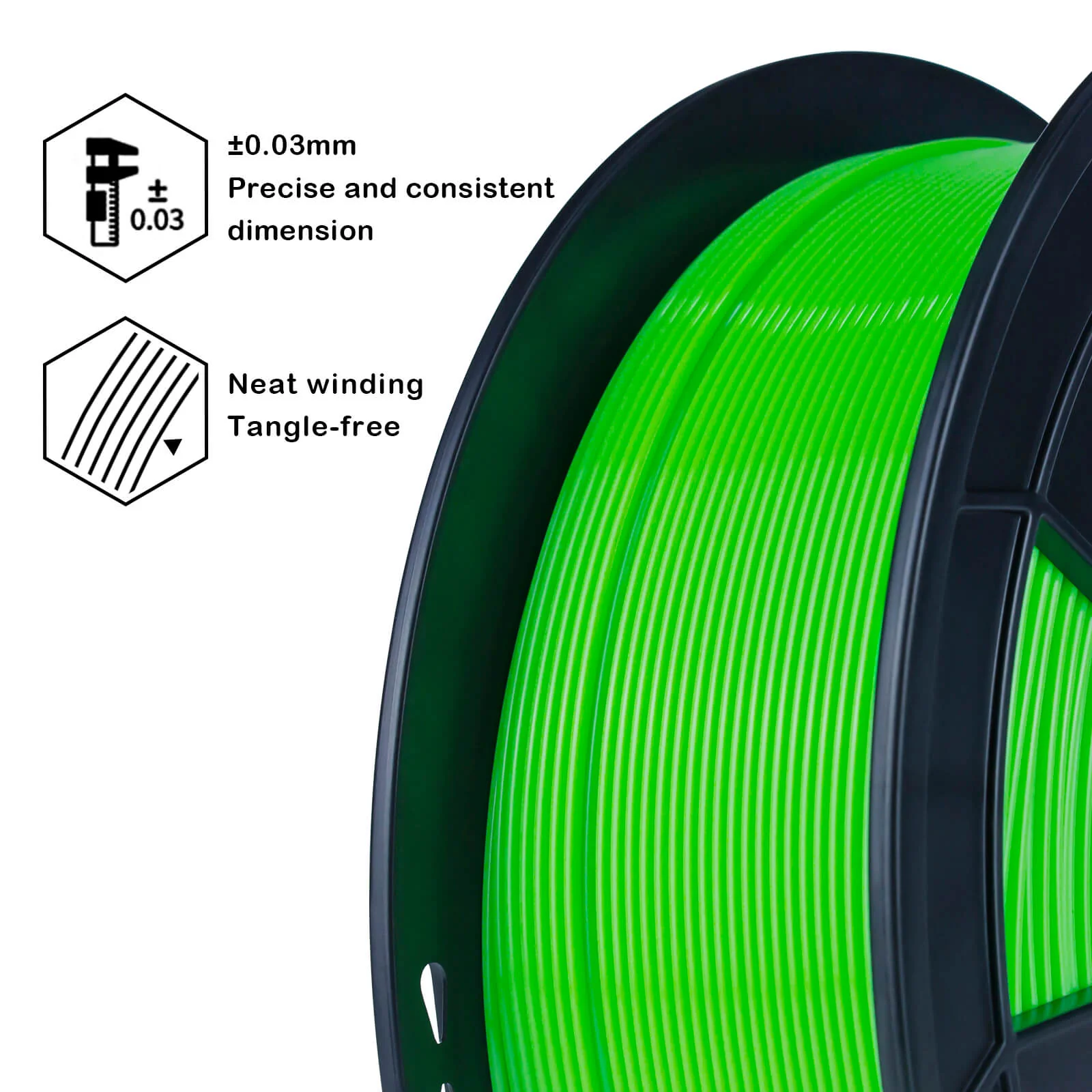 ZIRO Fluorescence PLA Filament 1.75mm, Fluo Green - Image 9