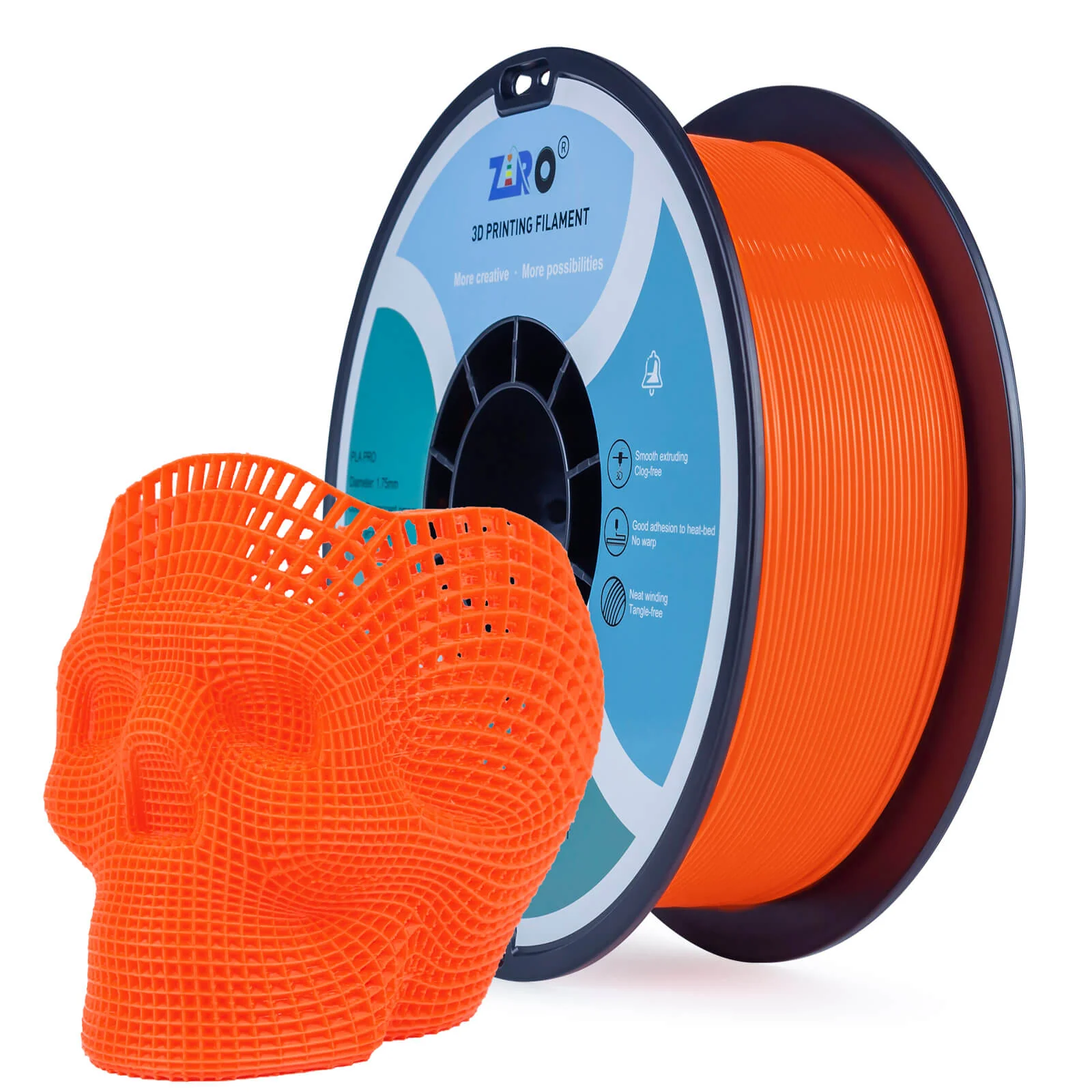 ZIRO Fluorescence PLA Filament 1.75mm, Fluo Orange - Image 3