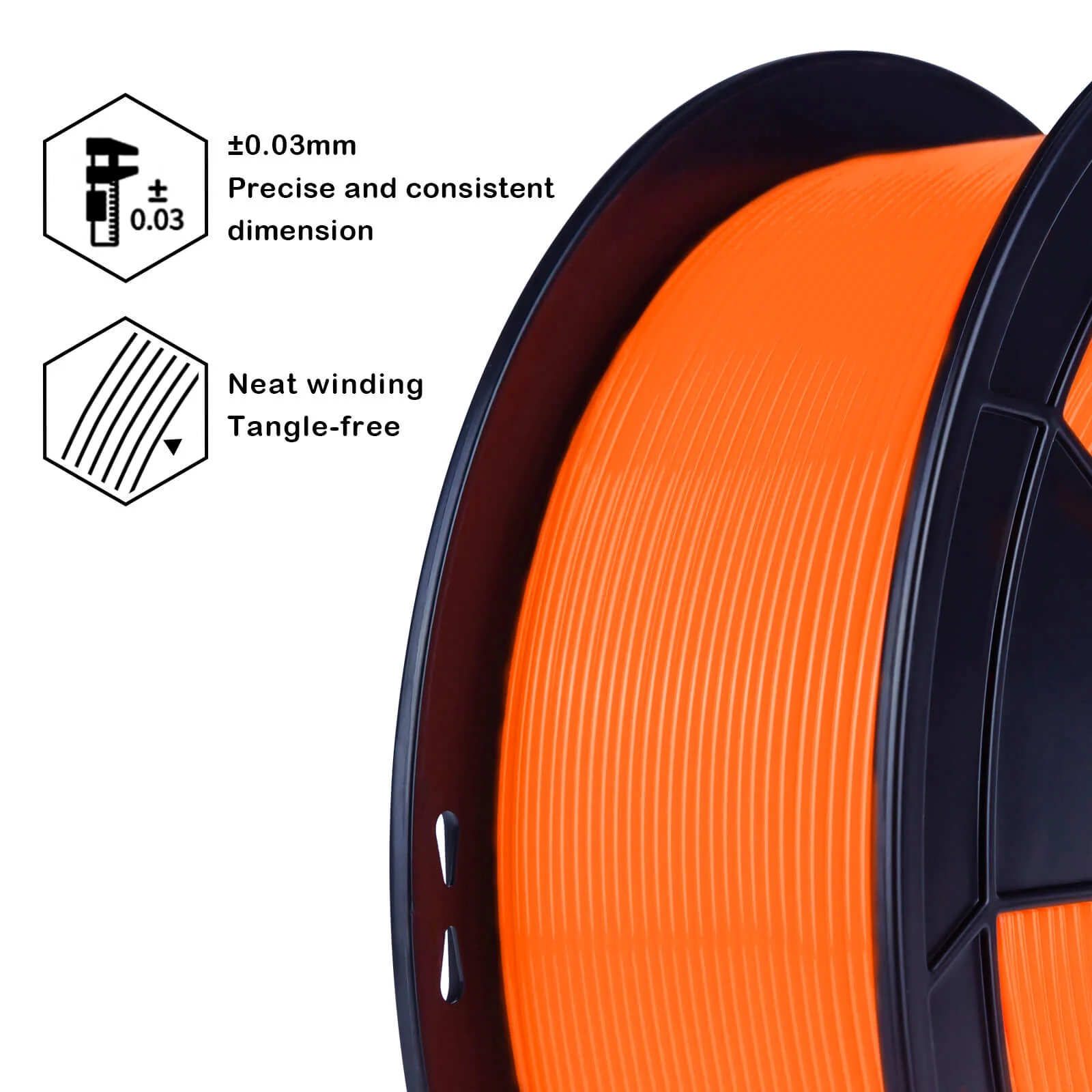 ZIRO Fluorescence PLA Filament 1.75mm, Fluo Orange - Image 5