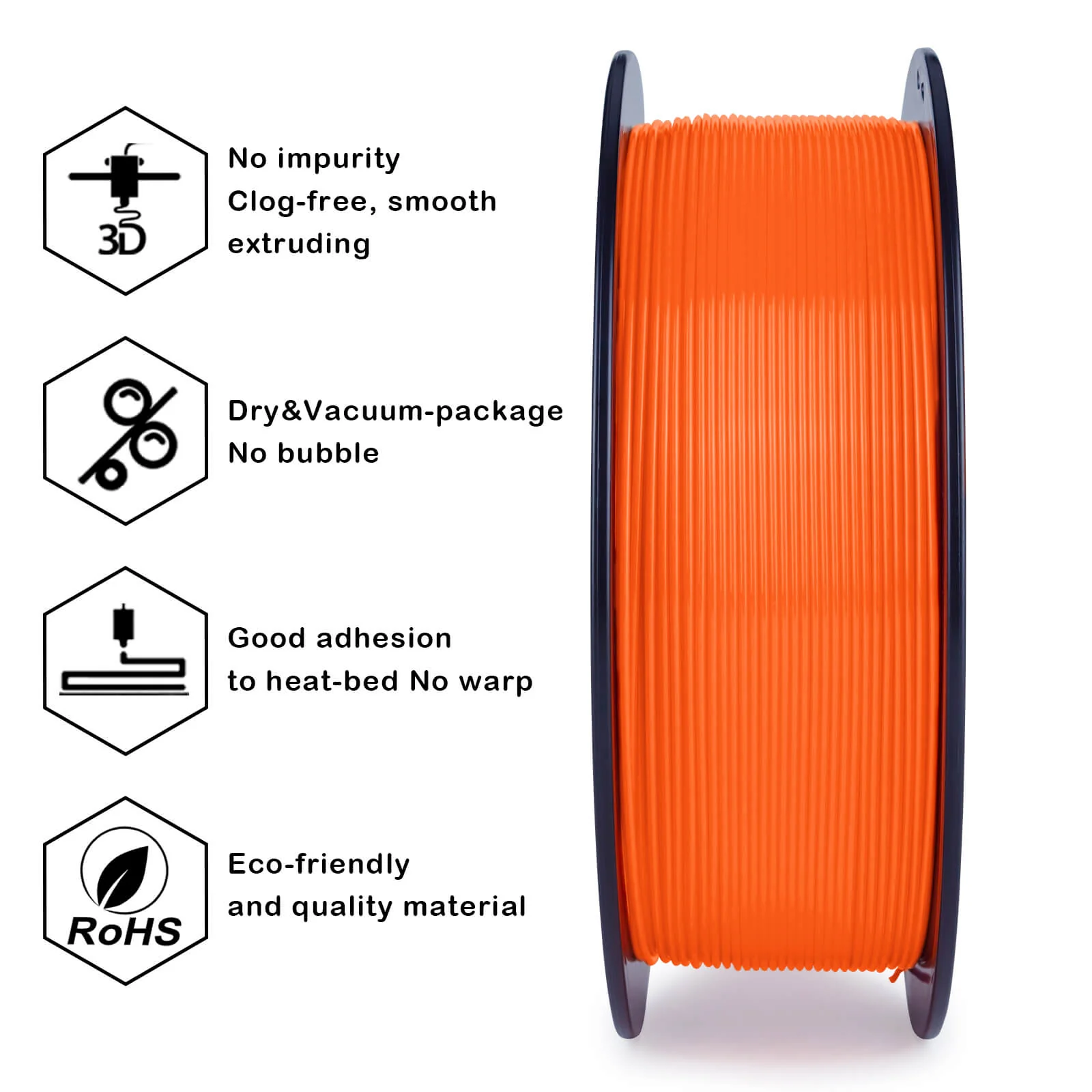 ZIRO Fluorescence PLA Filament 1.75mm, Fluo Orange - Image 6