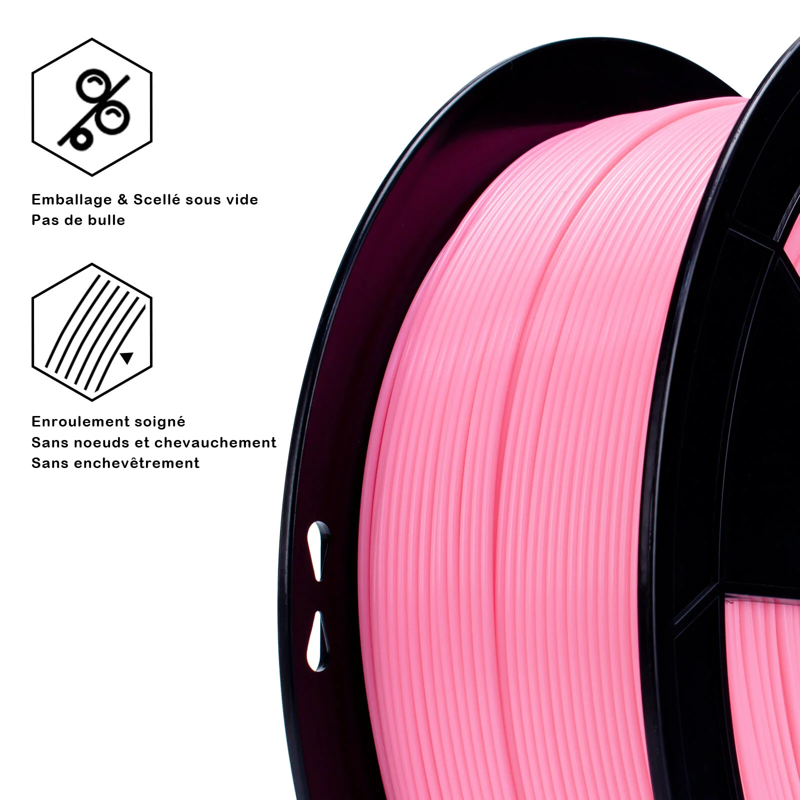 ZIRO Fluorescence PLA Filament 1.75mm, Fluo Pink - Image 4