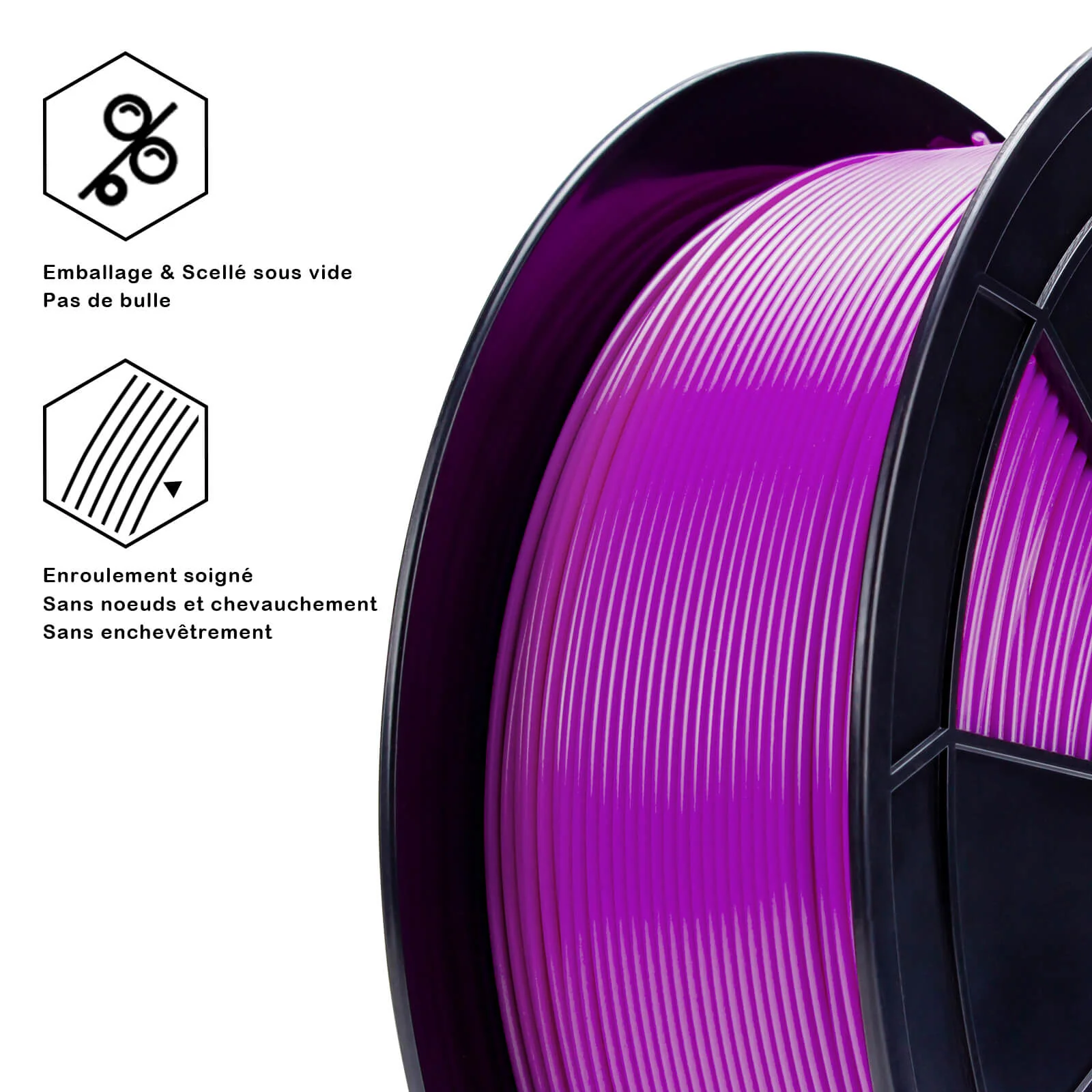 ZIRO Fluorescence PLA Filament 1.75mm, Fluo Purple - Image 4