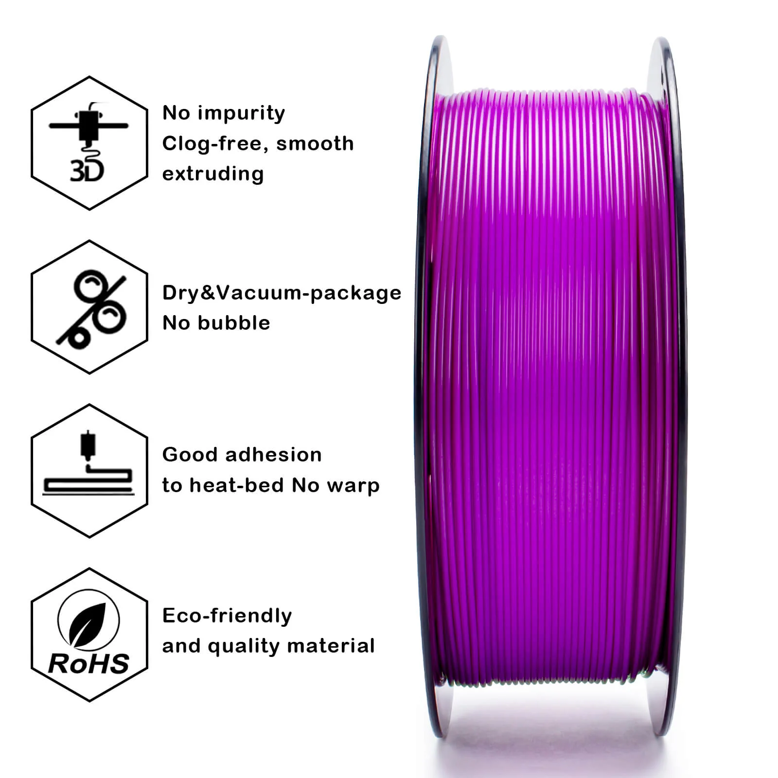 ZIRO Fluorescence PLA Filament 1.75mm, Fluo Purple - Image 5