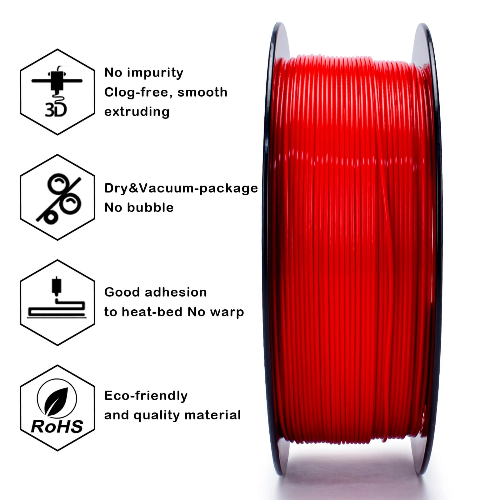 ZIRO Fluorescence PLA Filament 1.75mm, Fluo Red - Image 4