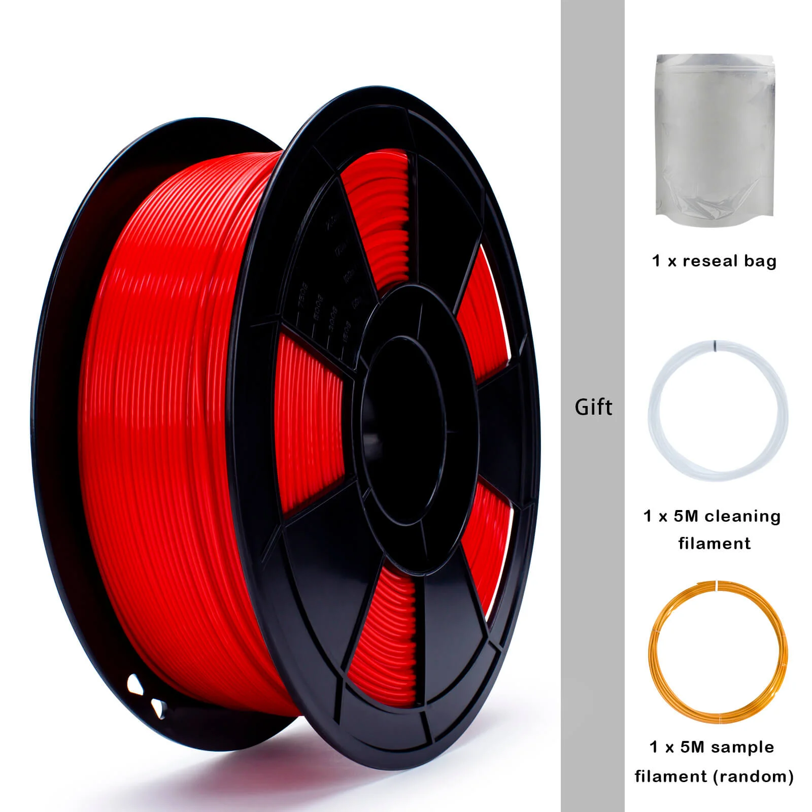 ZIRO Fluorescence PLA Filament 1.75mm, Fluo Red - Image 5
