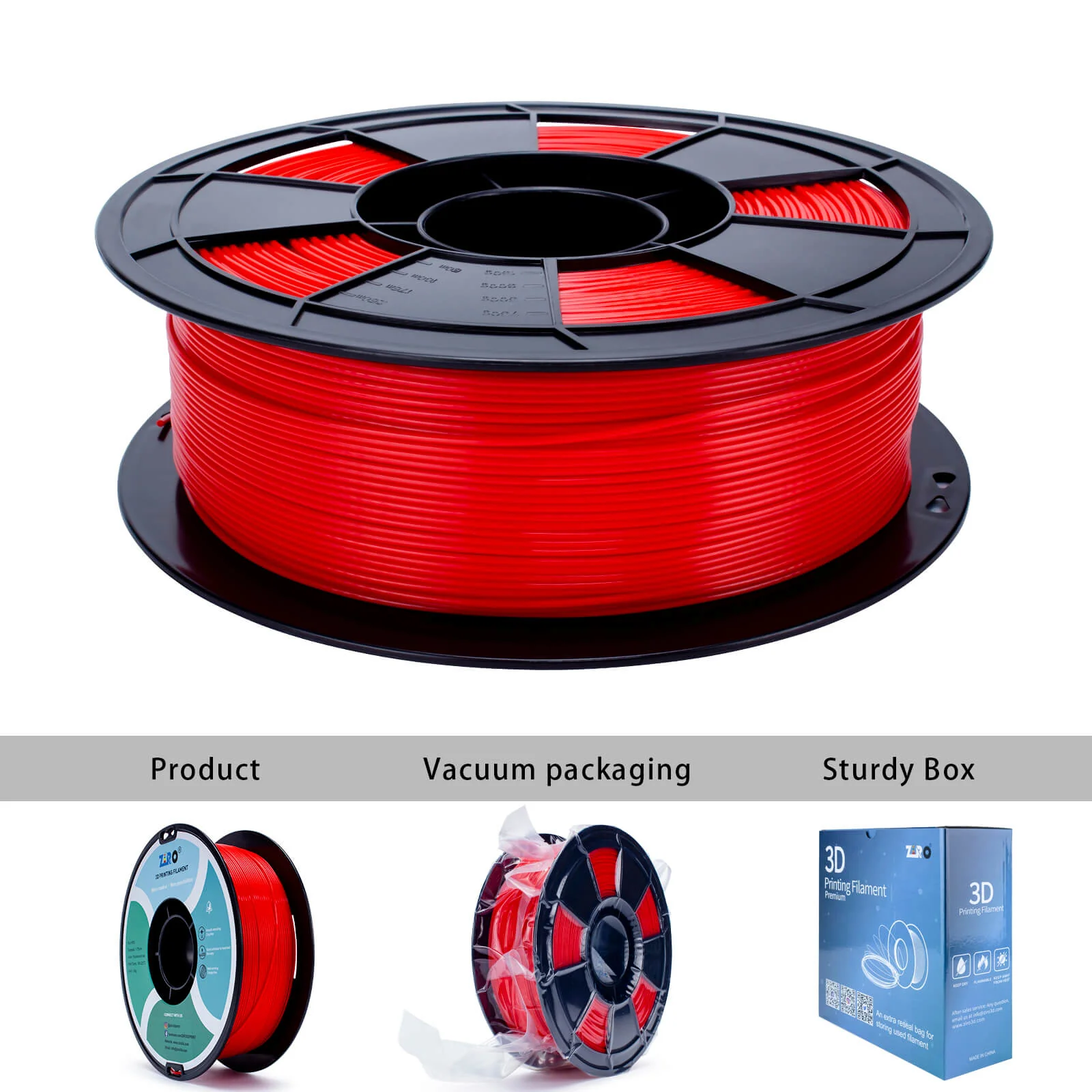 ZIRO Fluorescence PLA Filament 1.75mm, Fluo Red - Image 6