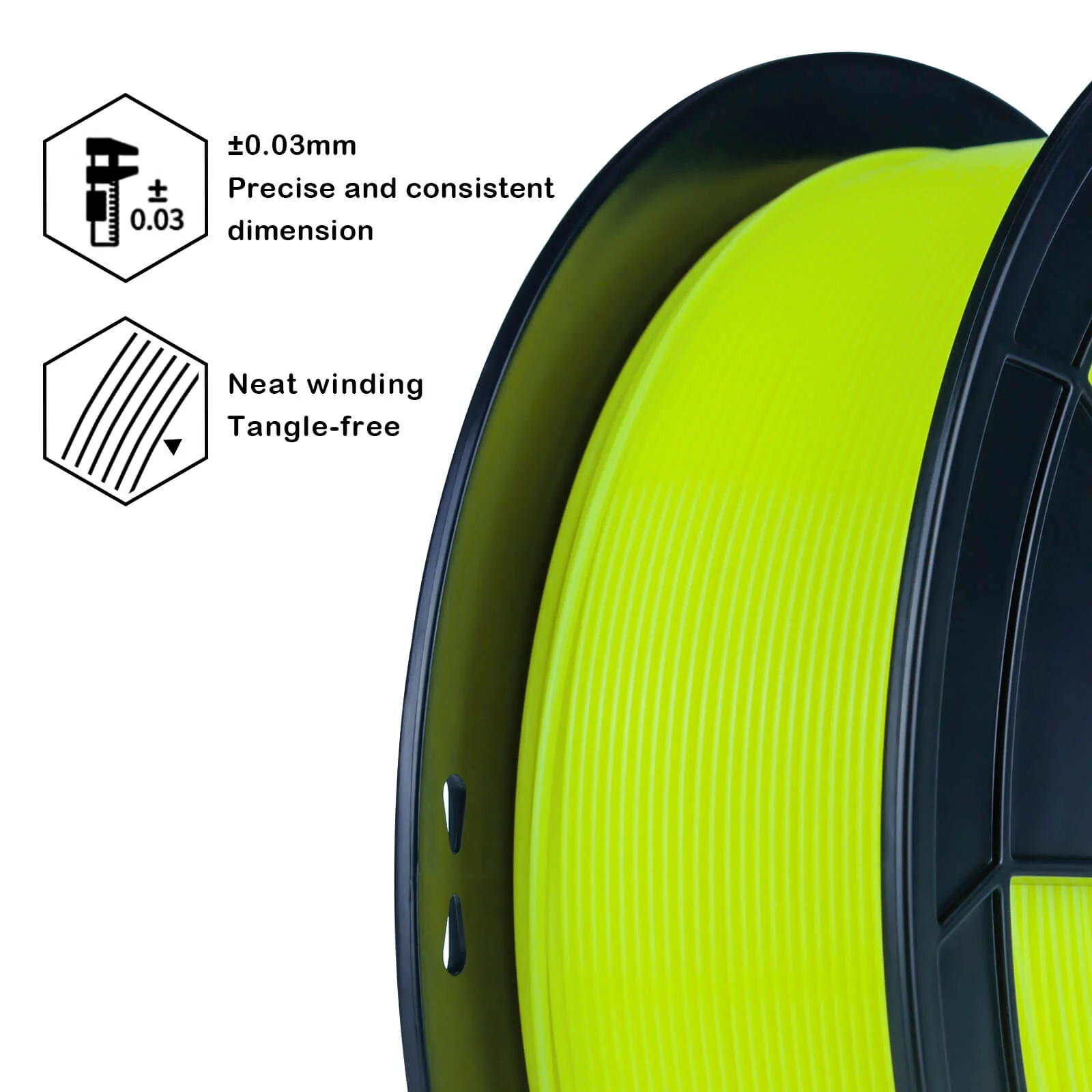 ZIRO Fluorescence PLA Filament 1.75mm, Fluo Yellow - Image 5