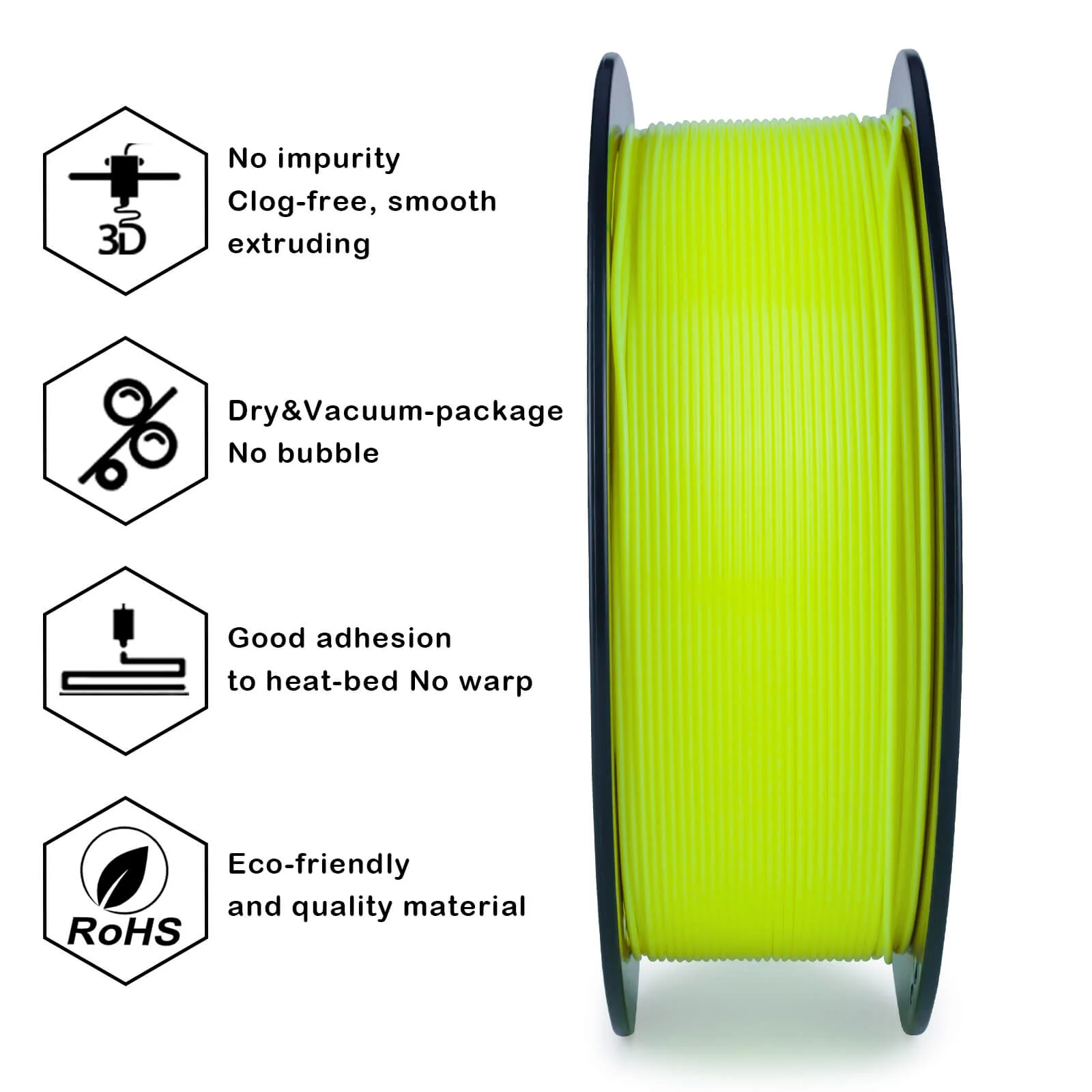ZIRO Fluorescence PLA Filament 1.75mm, Fluo Yellow - Image 6