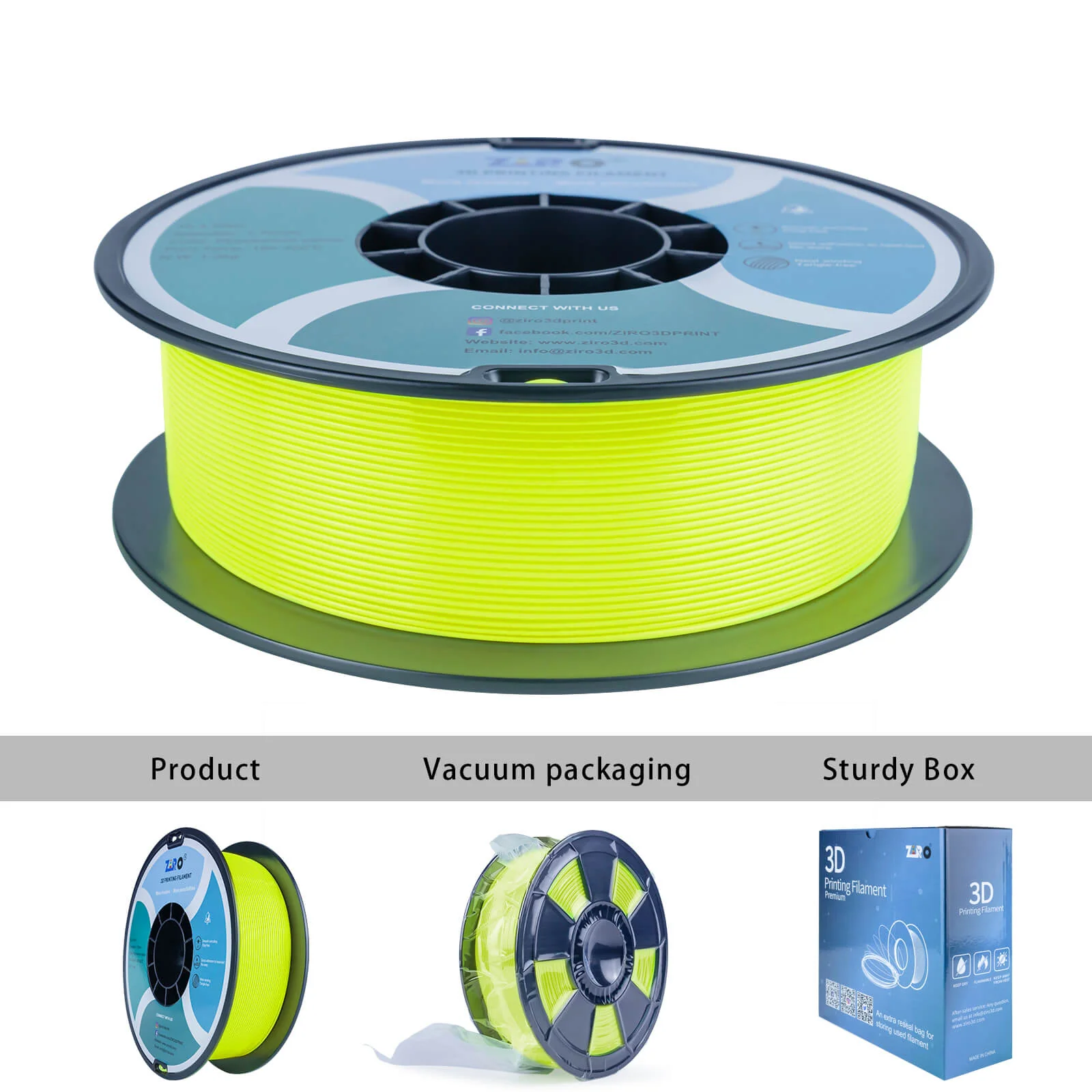 ZIRO Fluorescence PLA Filament 1.75mm, Fluo Yellow - Image 8