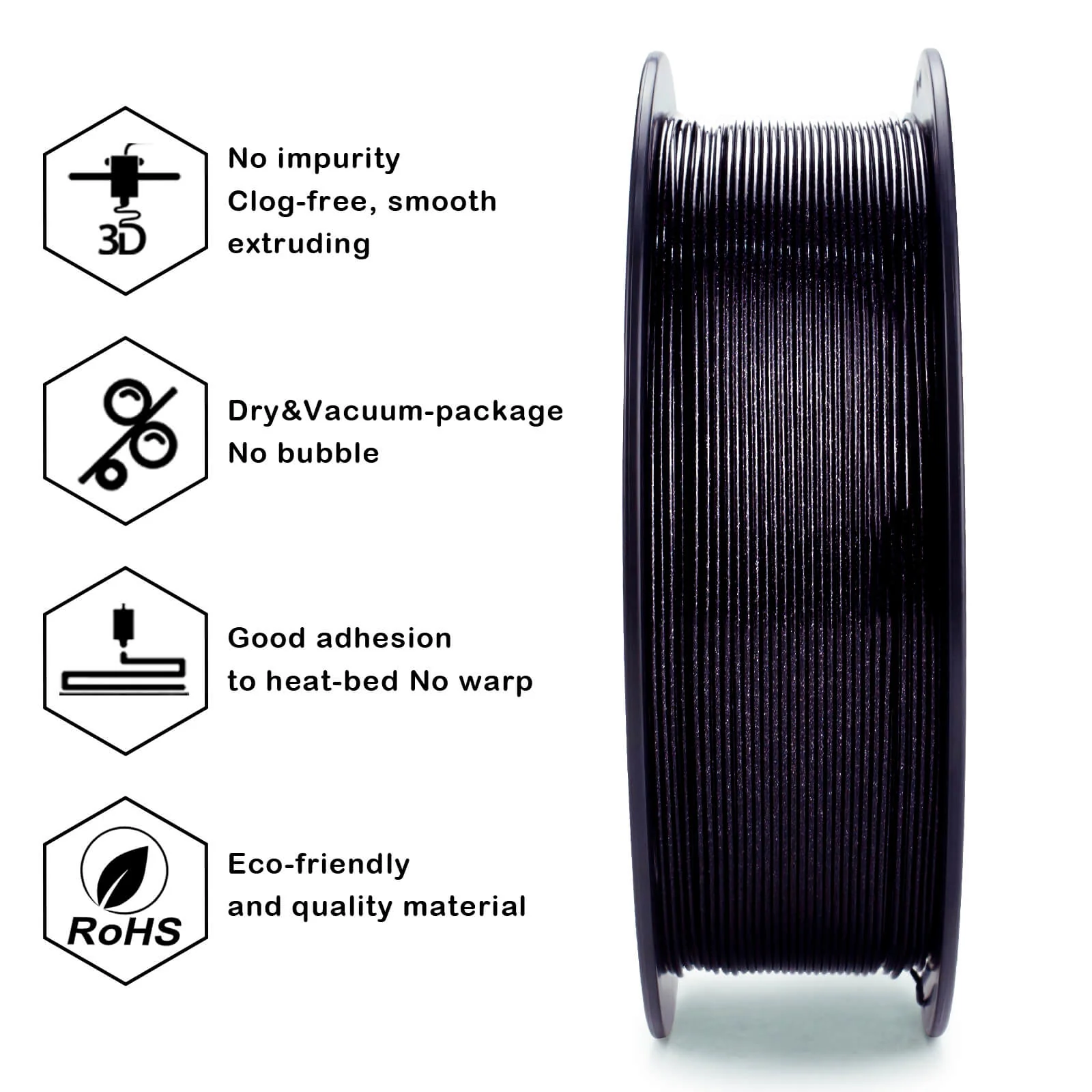 ZIRO Glitter Diamond PLA Filament 1.75mm, Black - Image 7